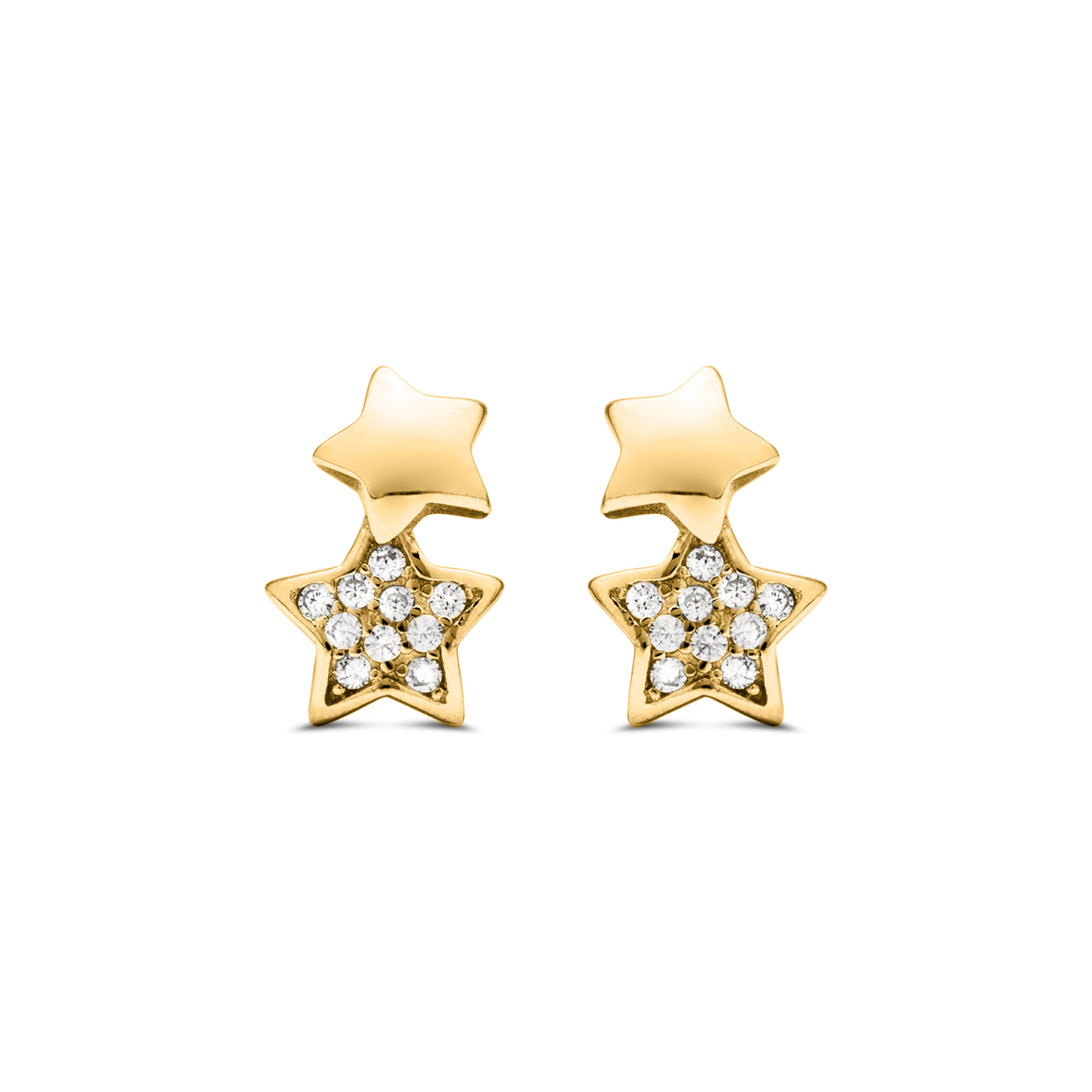 Ohrringe aus 925er Sterlingsilber mit funkelndem Zirkonia, vergoldet mit 18K Gelbgold - Lili