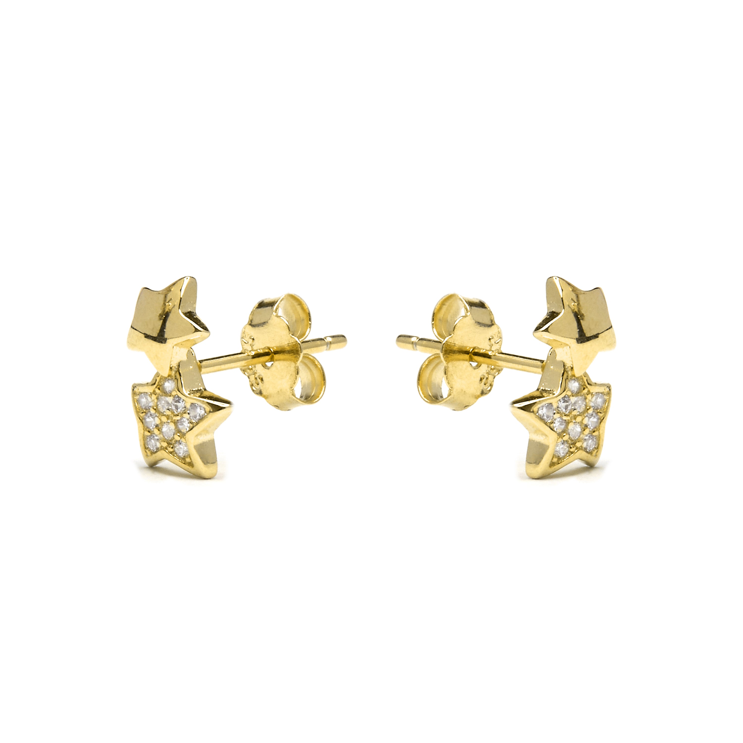 Ohrringe aus 925er Sterlingsilber mit funkelndem Zirkonia, vergoldet mit 18K Gelbgold - Lili