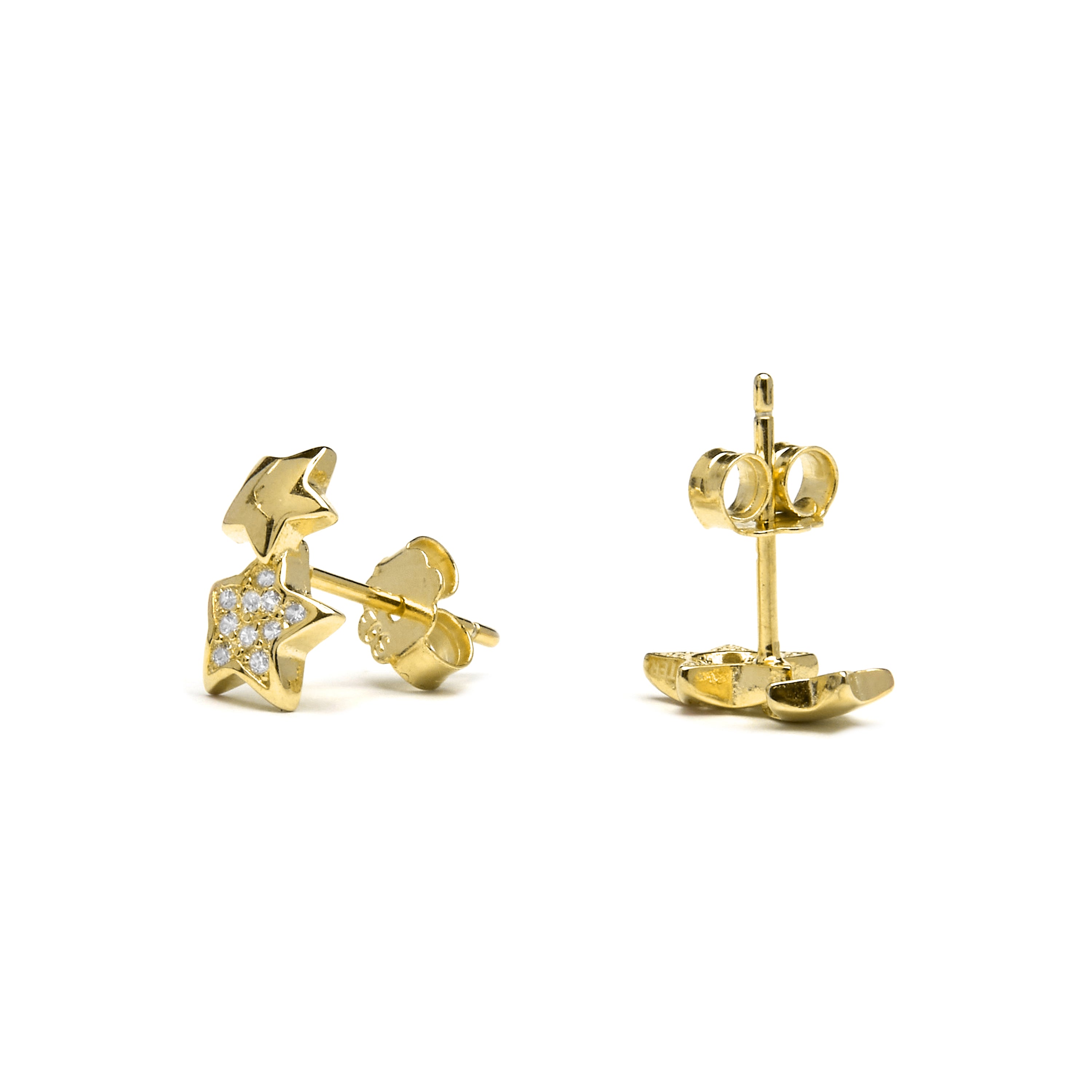 Ohrringe aus 925er Sterlingsilber mit funkelndem Zirkonia, vergoldet mit 18K Gelbgold - Lili