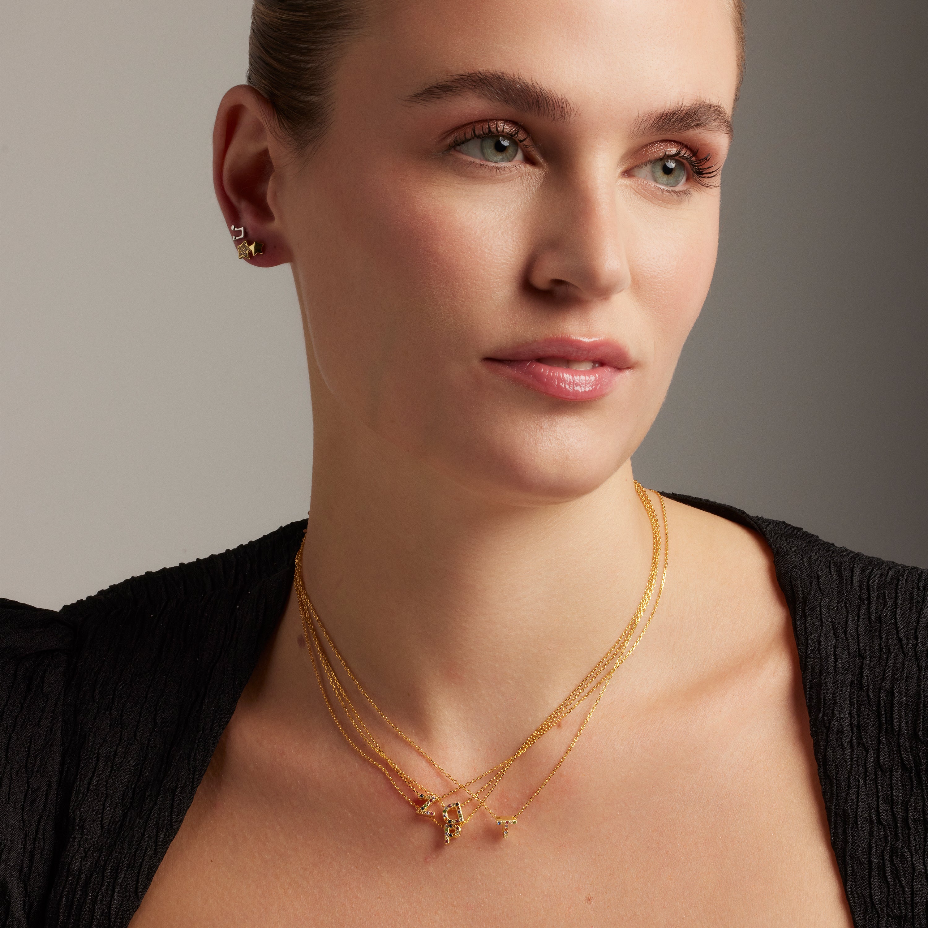 Ohrringe aus 925er Sterlingsilber mit funkelndem Zirkonia, vergoldet mit 18K Gelbgold - Lili