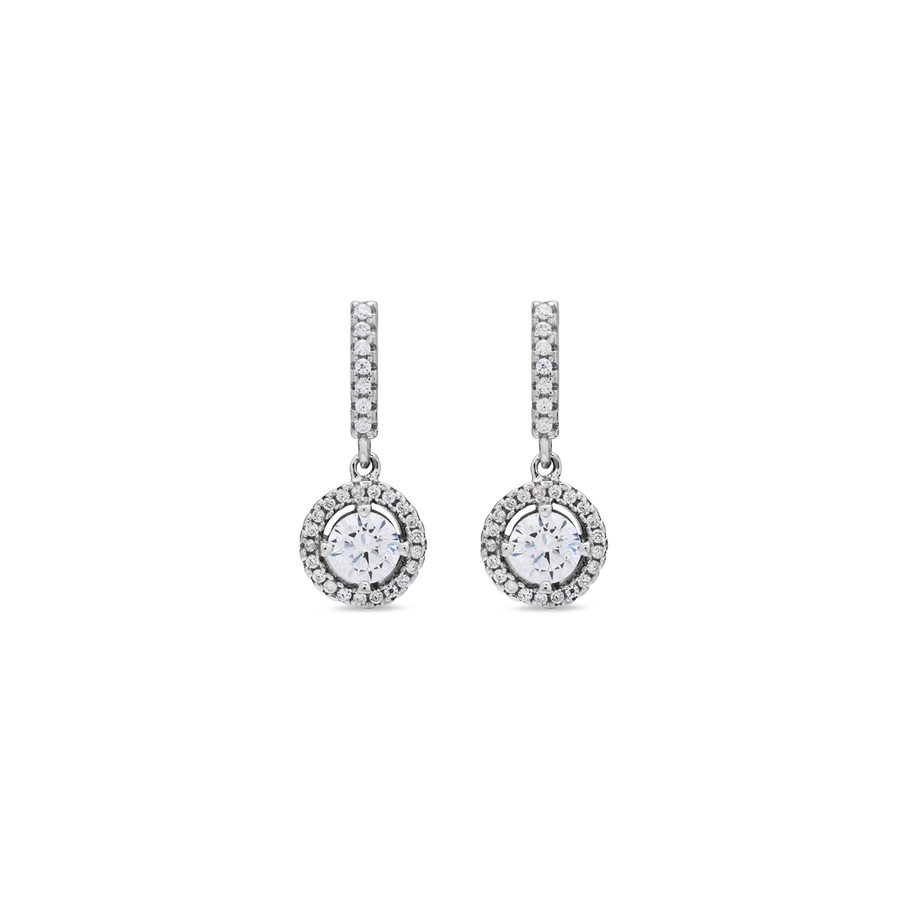 Boucles d'oreilles en argent sterling 925 avec zircon brillant finition rhodiée - Gusu
