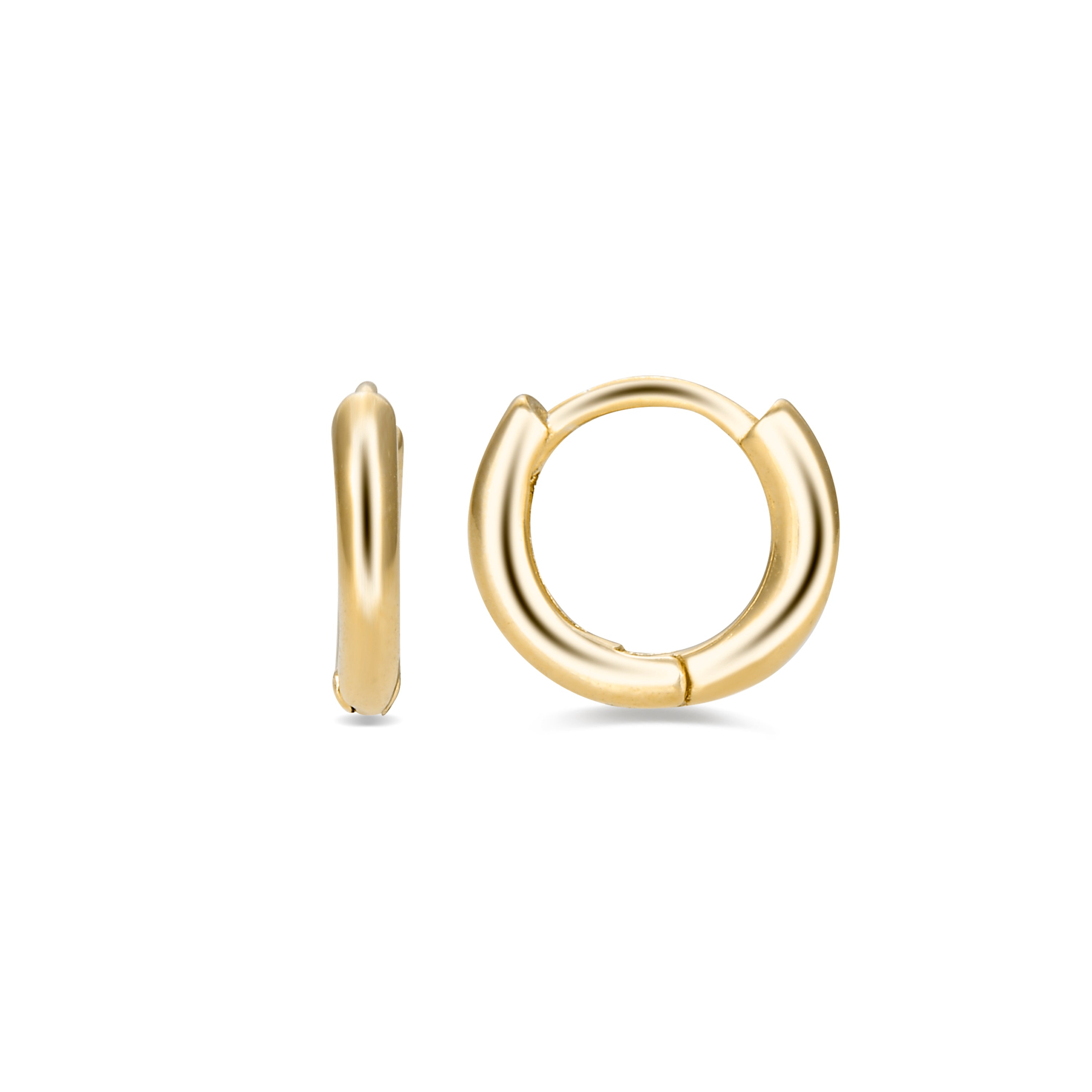 Boucles d'oreilles de 7mm en argent sterling 925 finition or jaune 18K - Ricbeorn