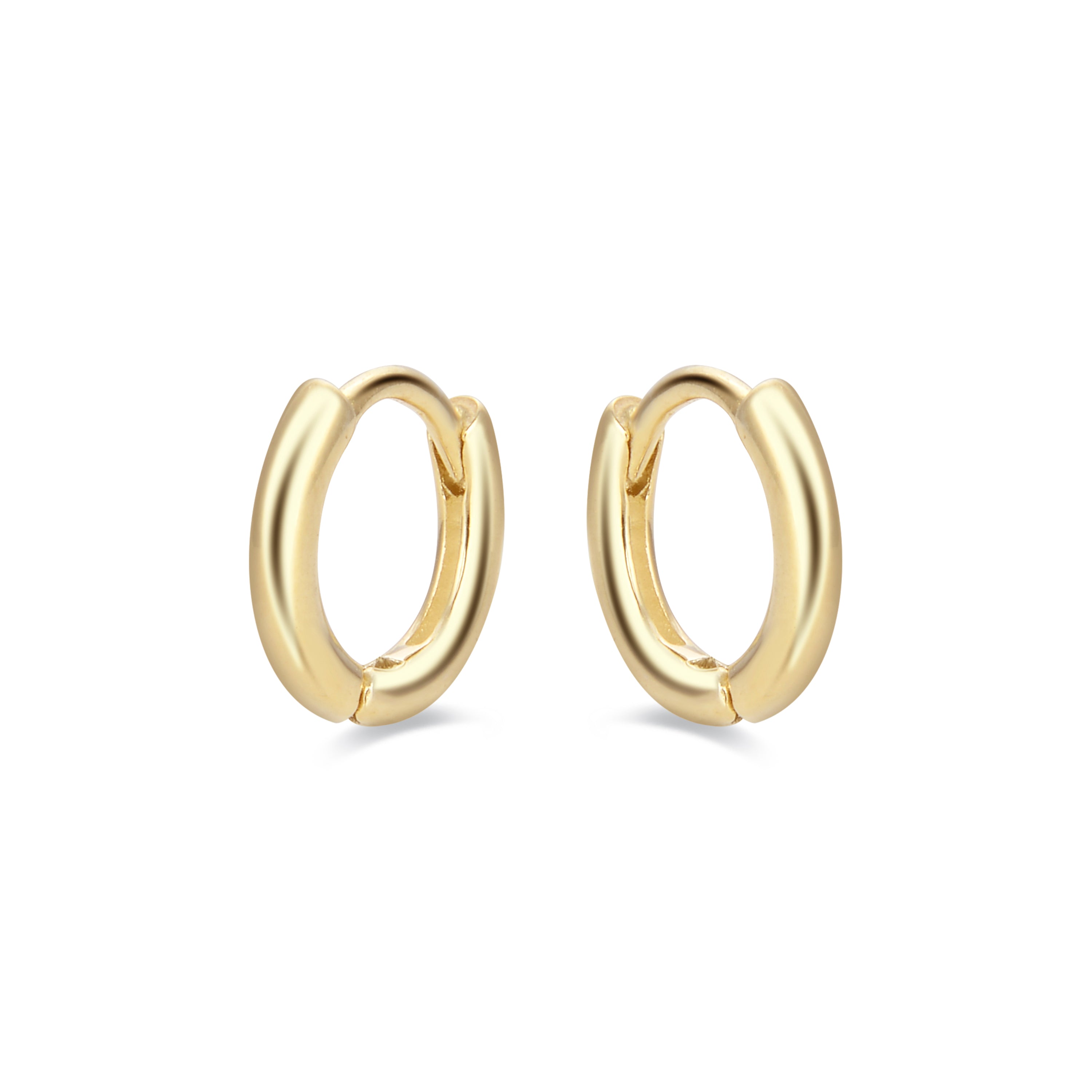 Boucles d'oreilles de 7mm en argent sterling 925 finition or jaune 18K - Ricbeorn