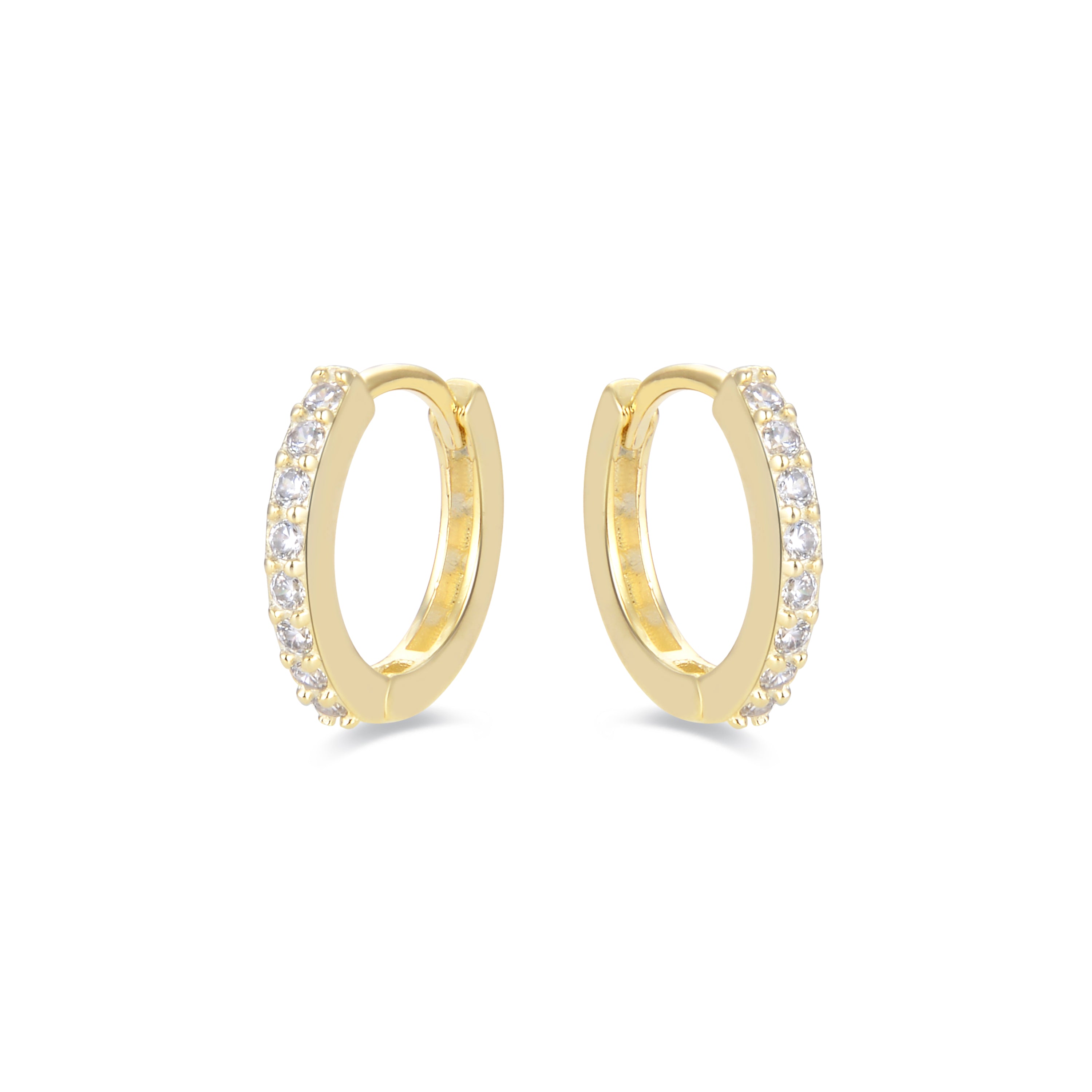 Orecchini in Argento Sterling 925 con Zirconia Brillante finiti in oro giallo 18K - Valarys