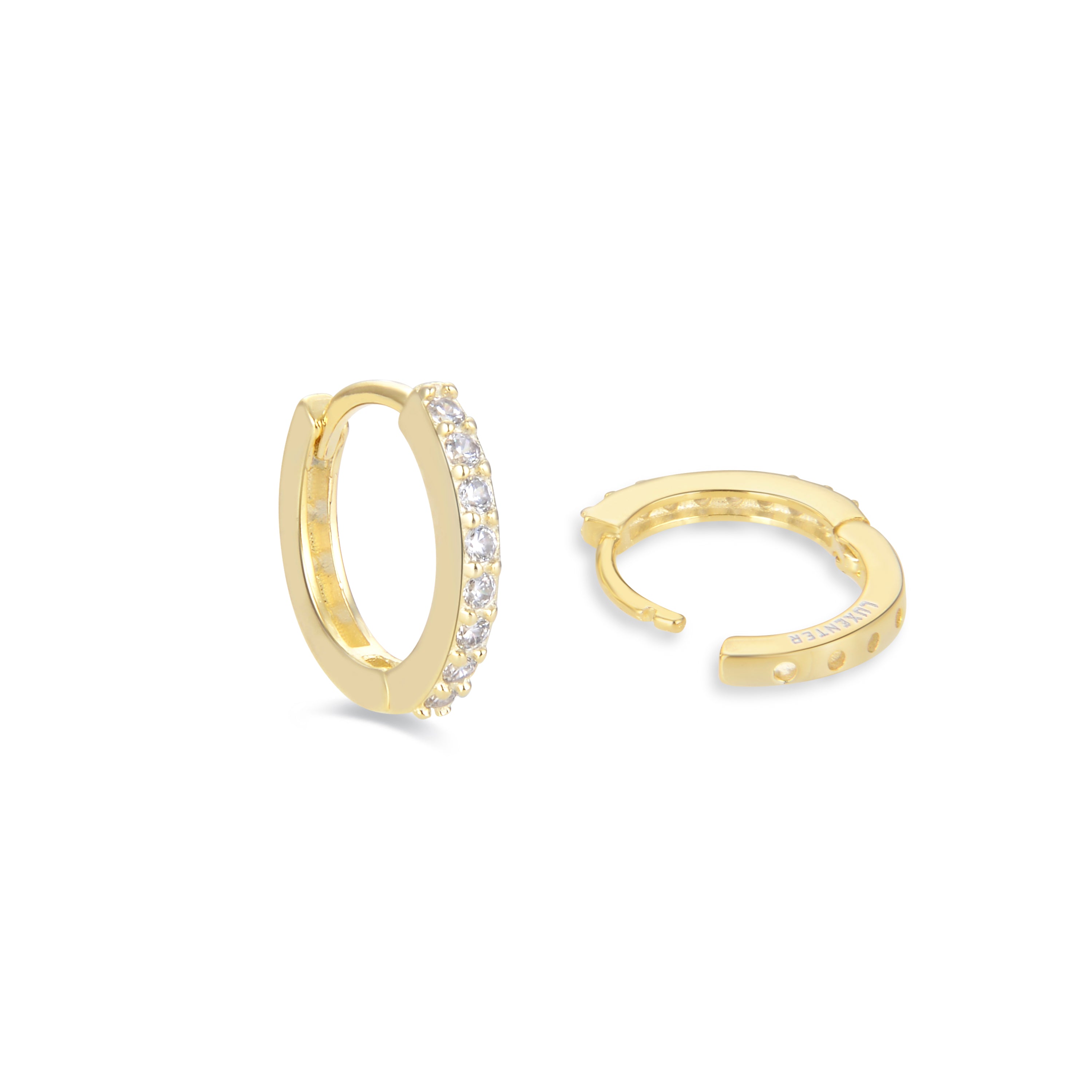 Orecchini in Argento Sterling 925 con Zirconia Brillante finiti in oro giallo 18K - Valarys