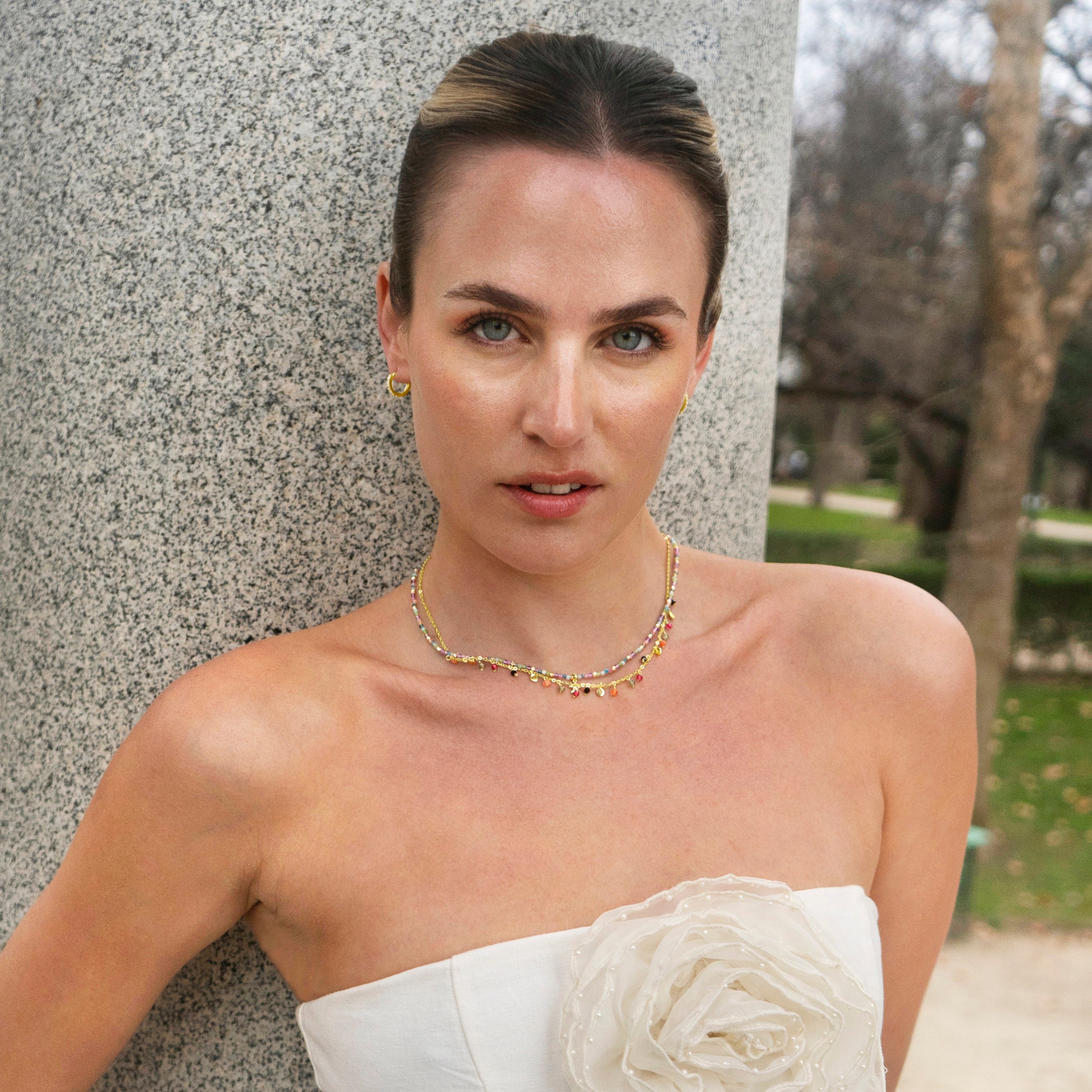 Orecchini in Argento Sterling 925 con Zirconia Brillante finiti in oro giallo 18K - Valarys