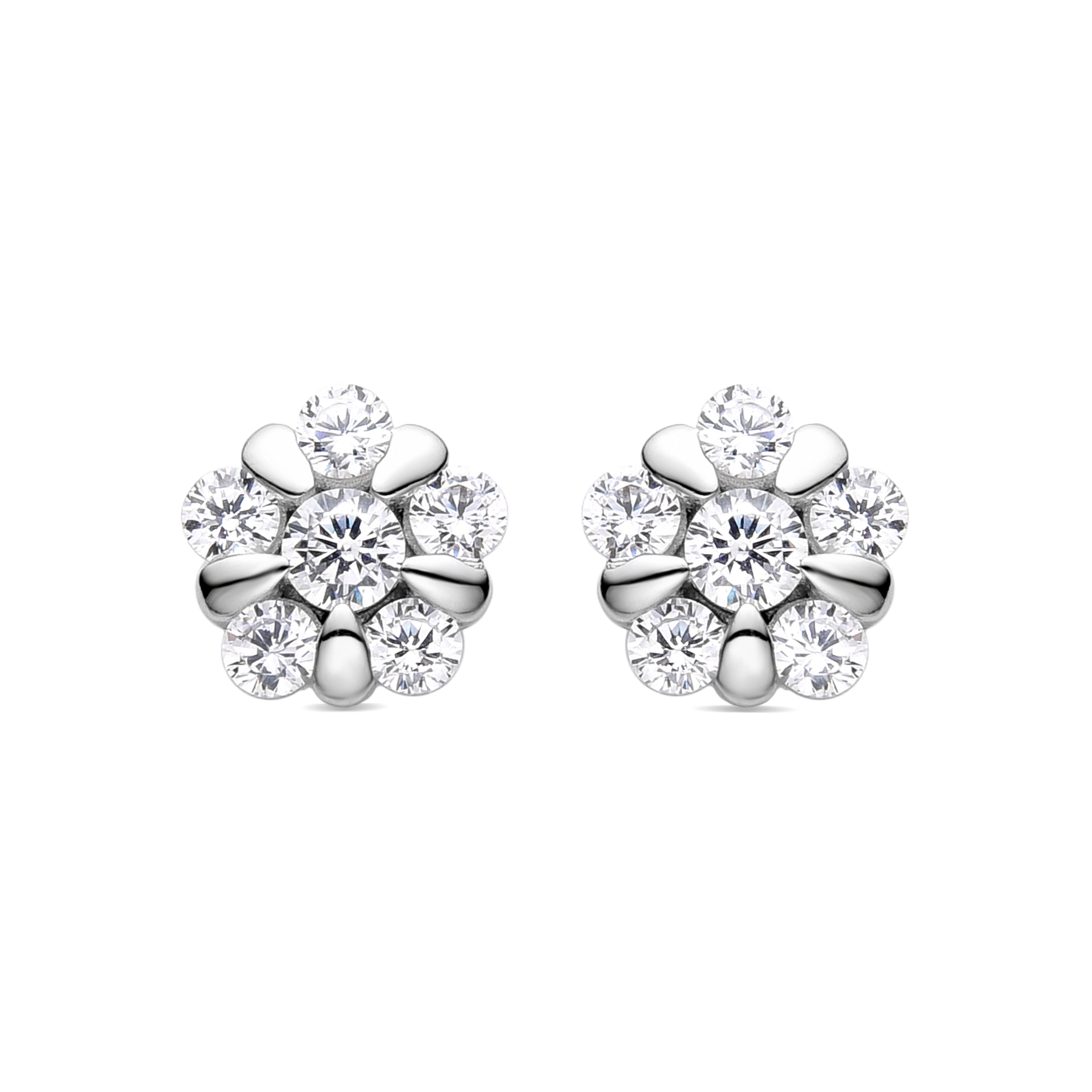 Orecchini in Argento Sterling 925 con Zirconia Cubica brillanti finiti in rodio - Uhkar