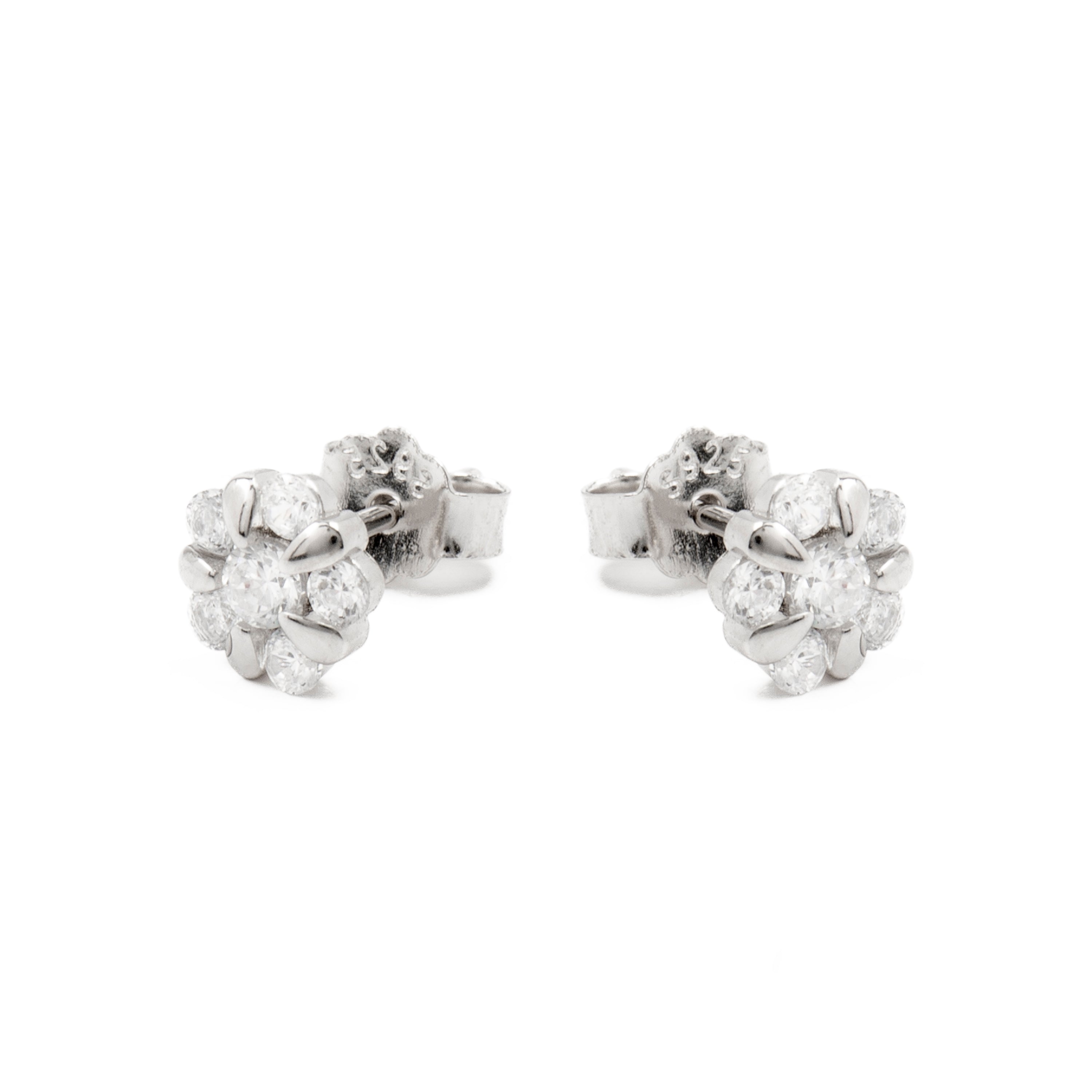 Orecchini in Argento Sterling 925 con Zirconia Cubica brillanti finiti in rodio - Uhkar