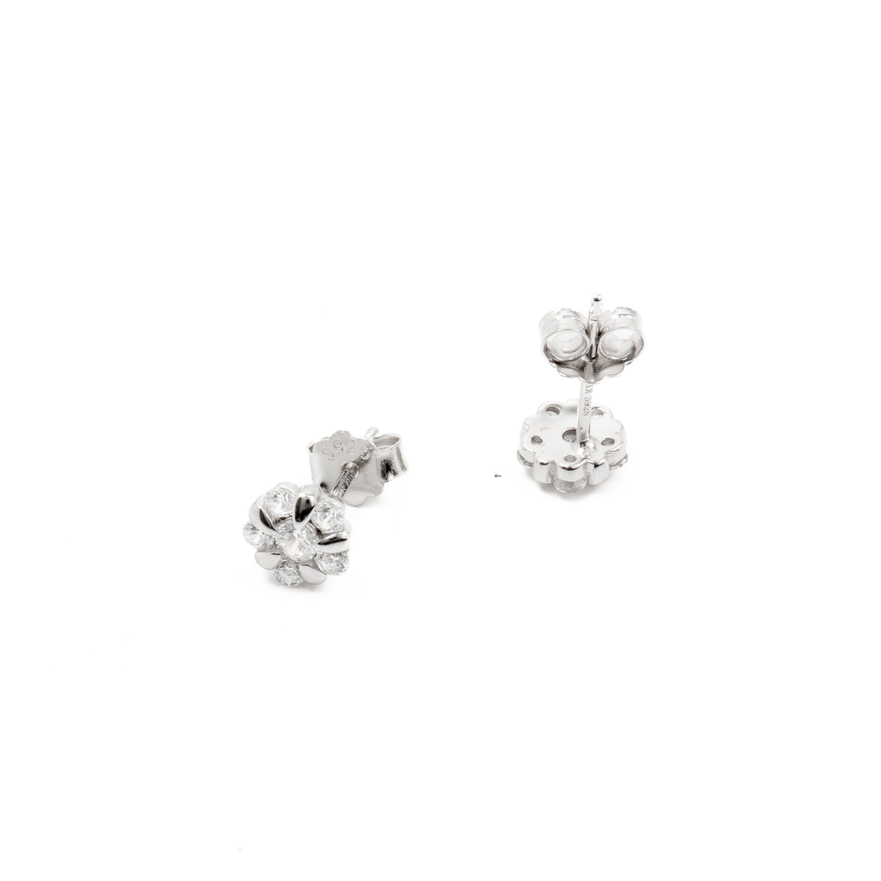 Orecchini in Argento Sterling 925 con Zirconia Cubica brillanti finiti in rodio - Uhkar