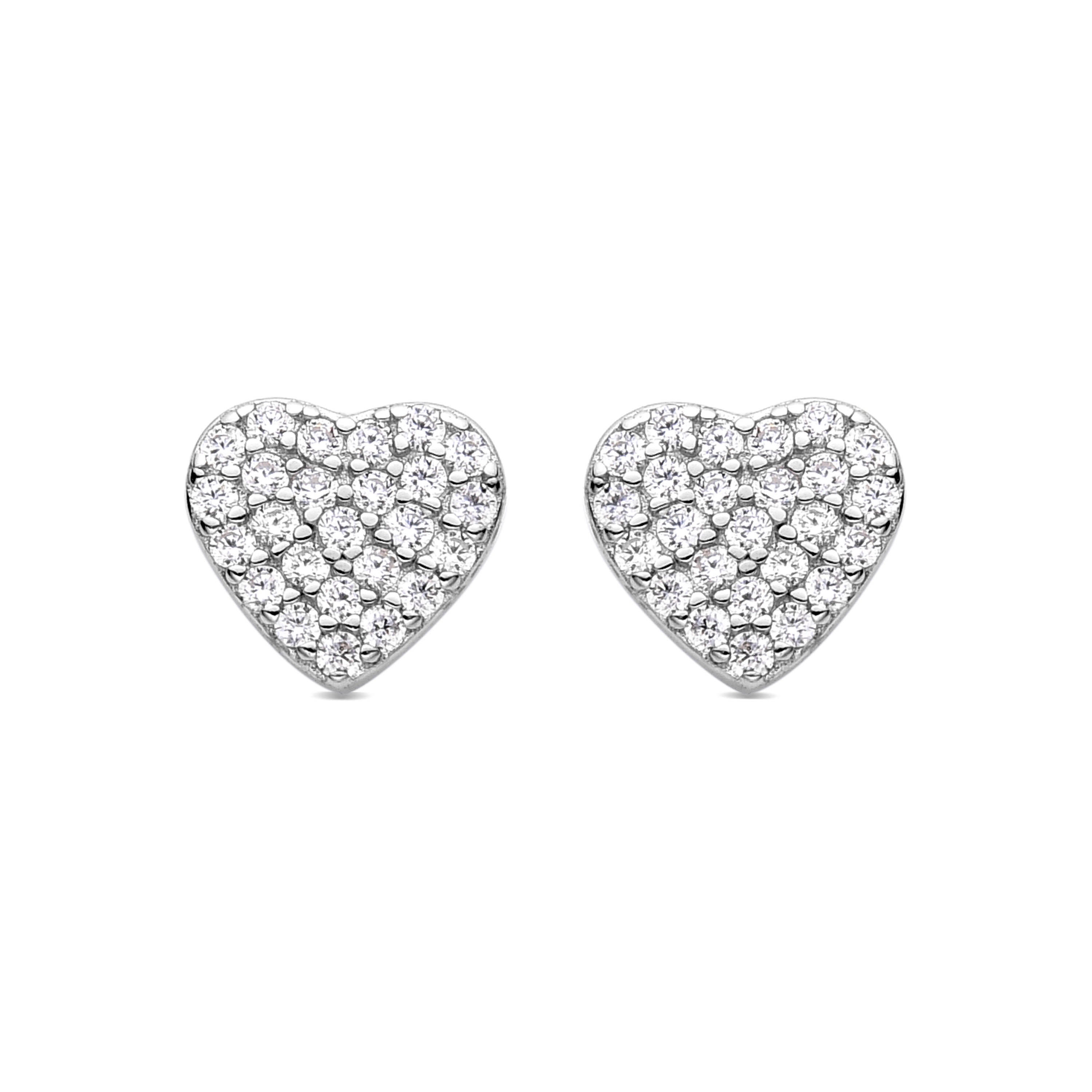 Orecchini in Argento Sterling 925 con Zirconia Brillante finiti in rodio - Nifan