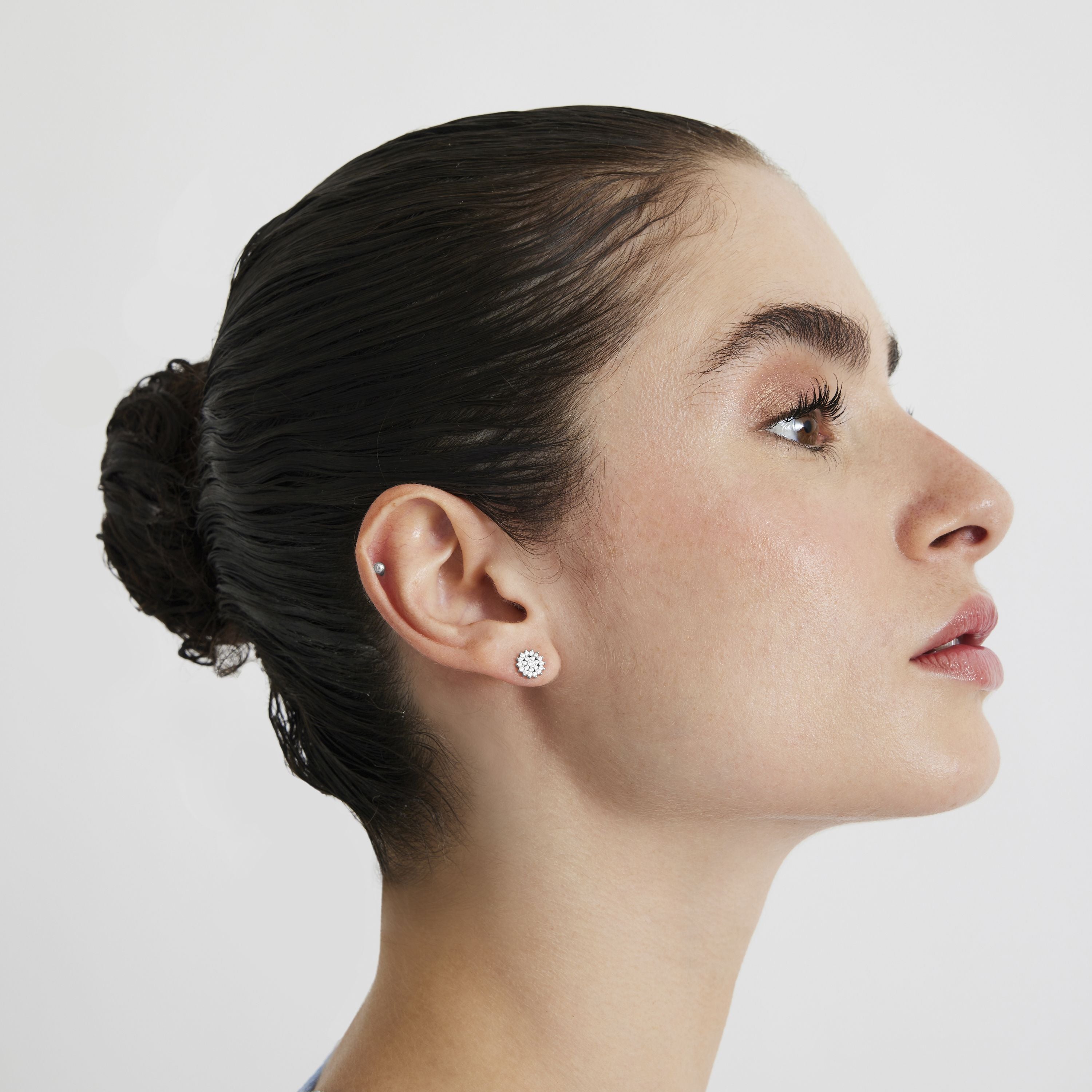 925 Sterling Silver Earrings with Brilliant Zirconia finished in Rhodium - Maliai