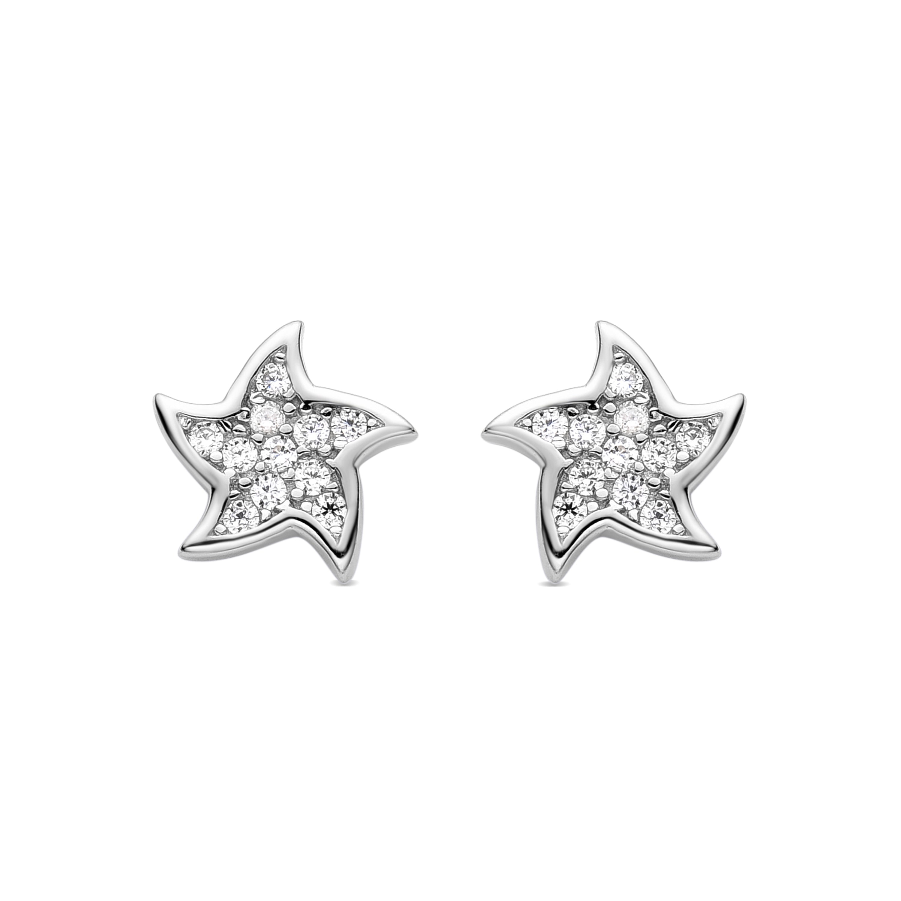 Pendientes de Plata de Ley 925 con Circonita Brillante acabados en rodio - Tsya