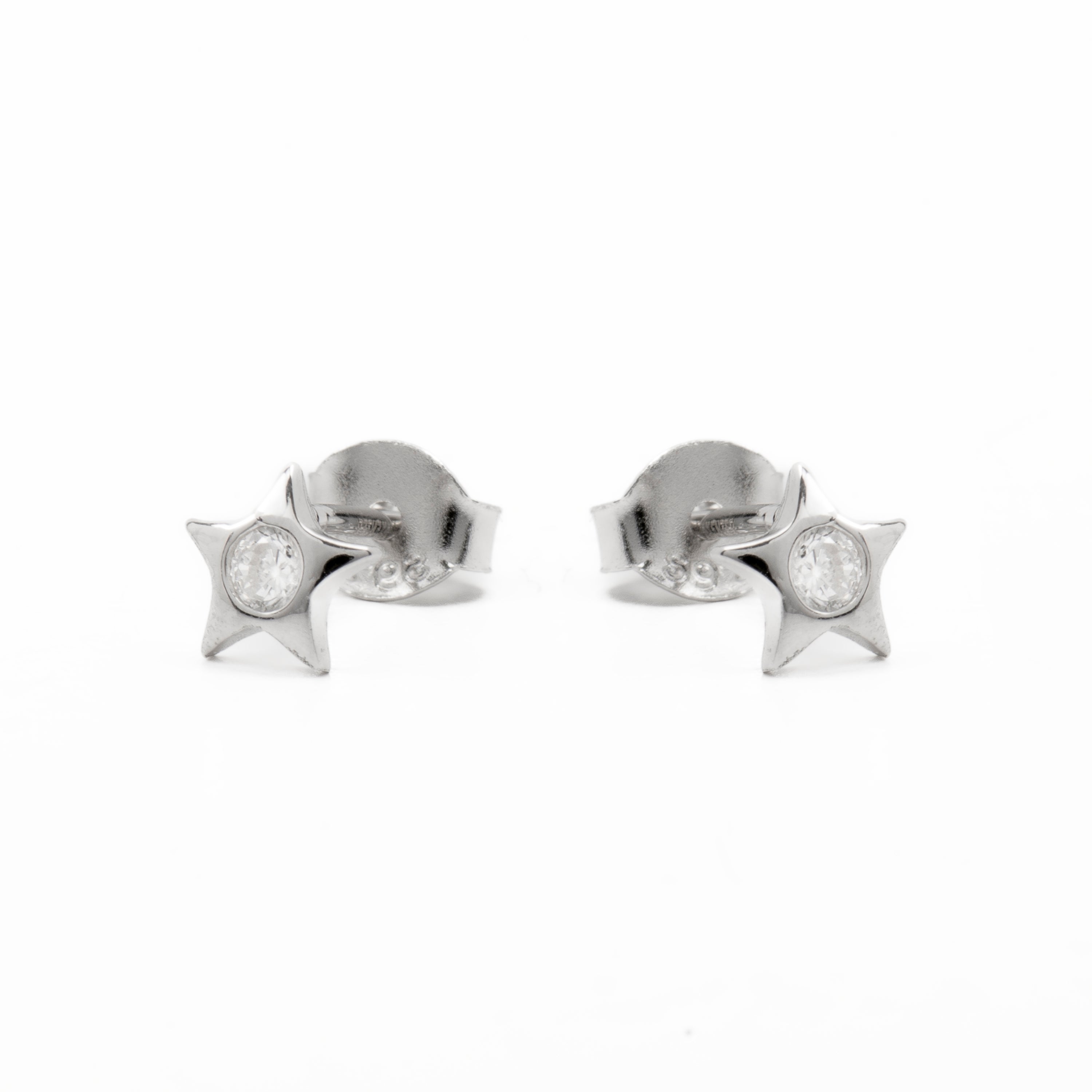 925 Sterling Silver Earrings with Brilliant Zirconia finished in Rhodium - Ryshe