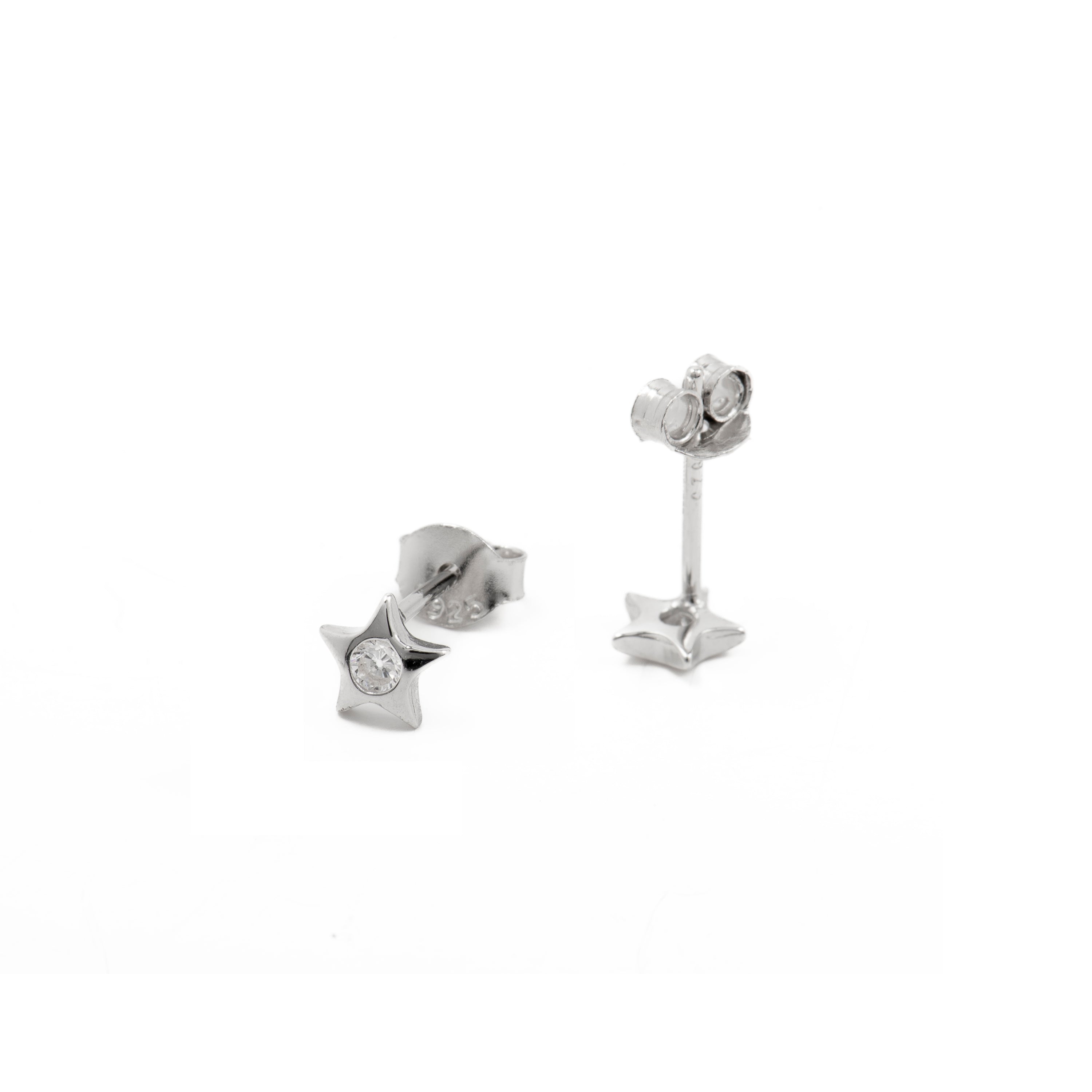 925 Sterling Silver Earrings with Brilliant Zirconia finished in Rhodium - Ryshe