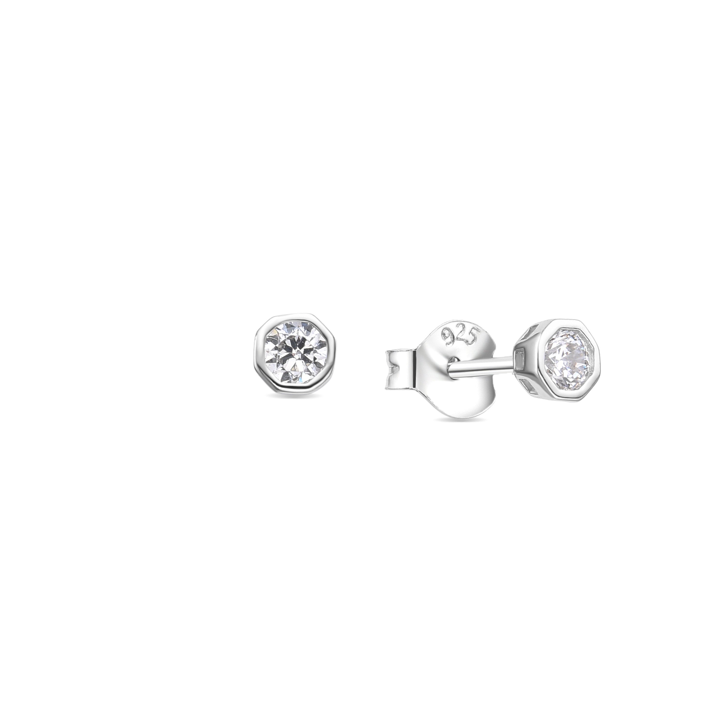 Orecchini in Argento Sterling 925 con Zirconia Brillante finiti in rodio - Addaf