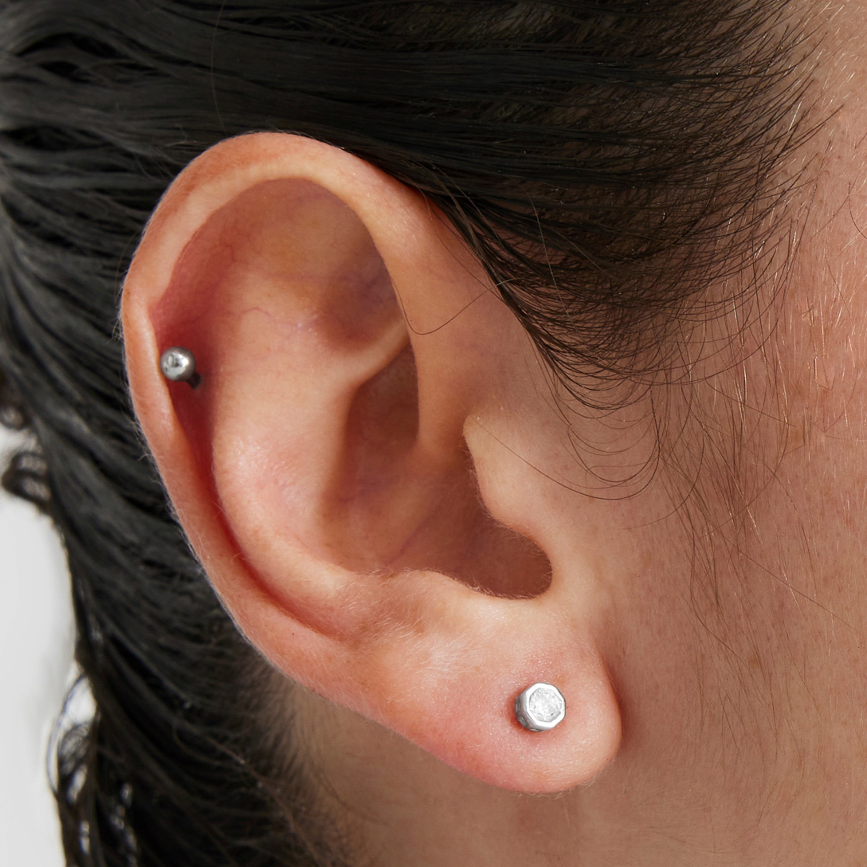 925 Sterling Silver Earrings with Brilliant Zirconia finished in Rhodium - Addaf
