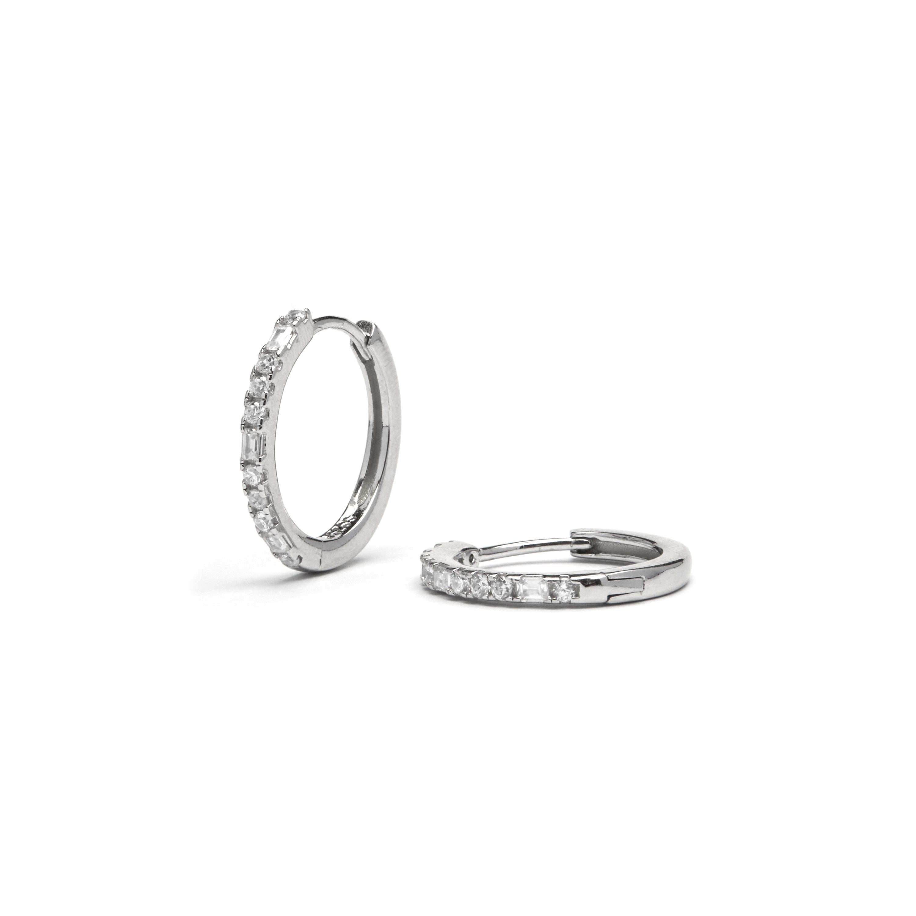 925 Sterling Silver Earrings with Brilliant Zirconia finished in Rhodium - Lujae