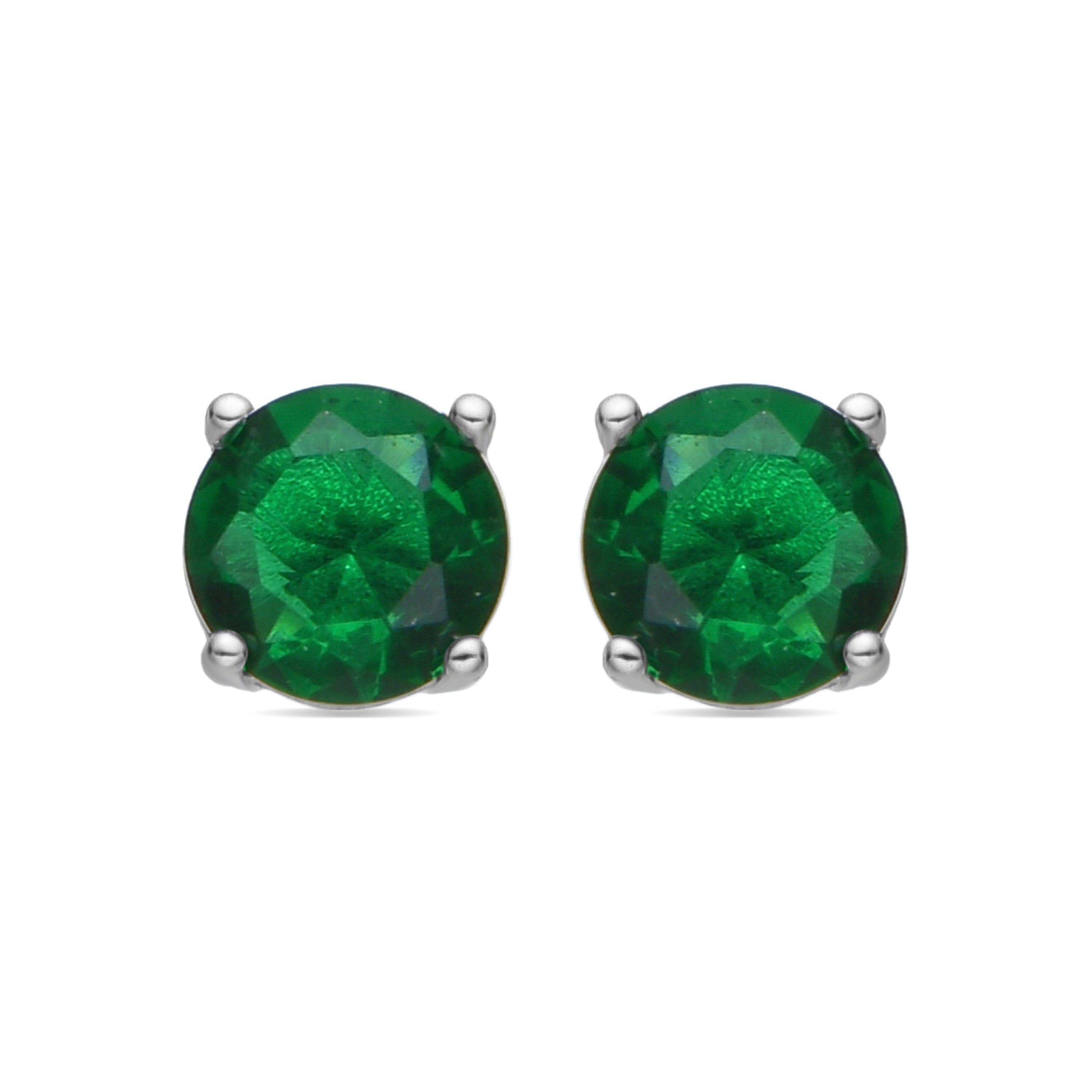 Orecchini in Argento Sterling 925 con Zirconia Verde finitura Rodio - Iona