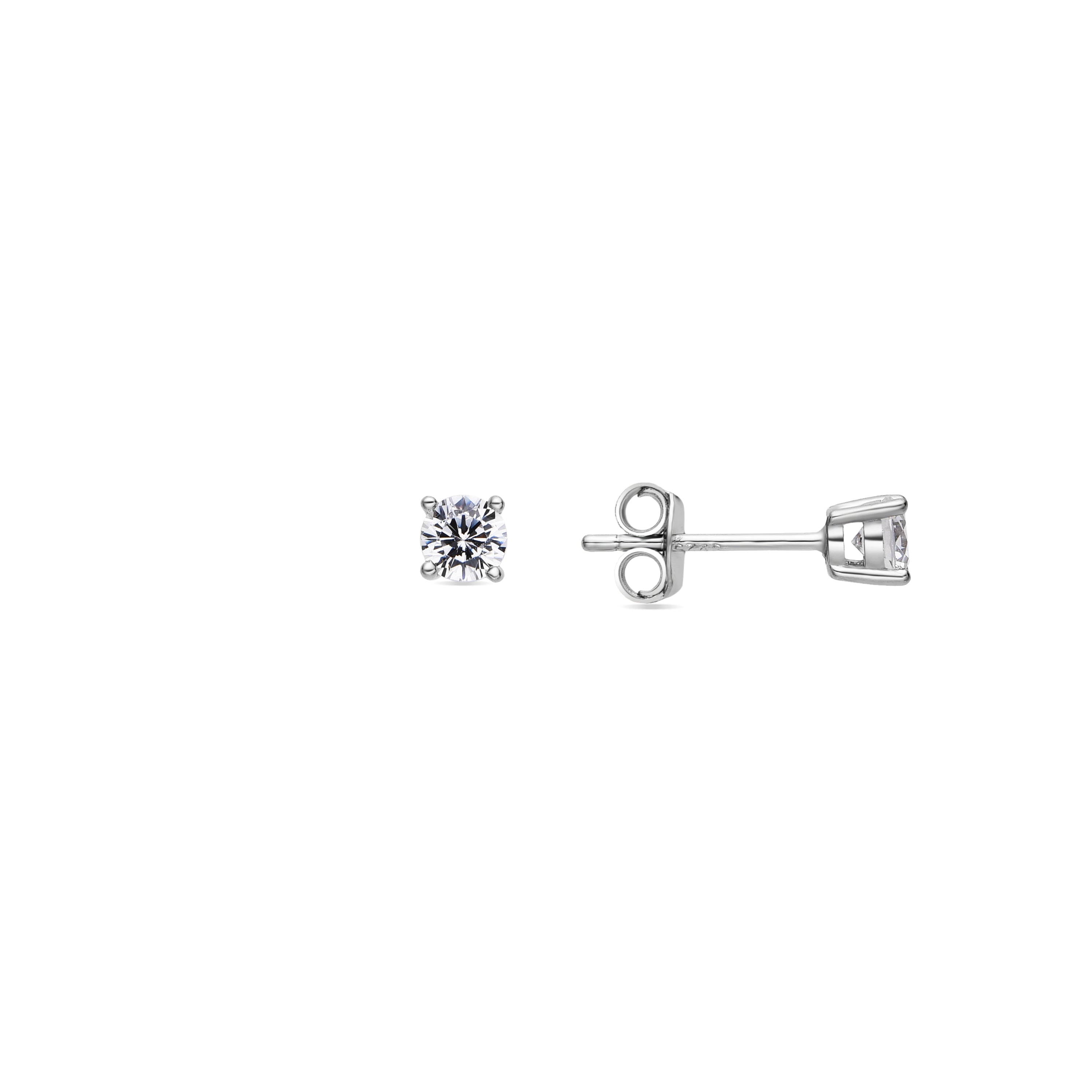 925 Sterling Silver Earrings with Brilliant Zirconia Rhodium Finish - Kyoro