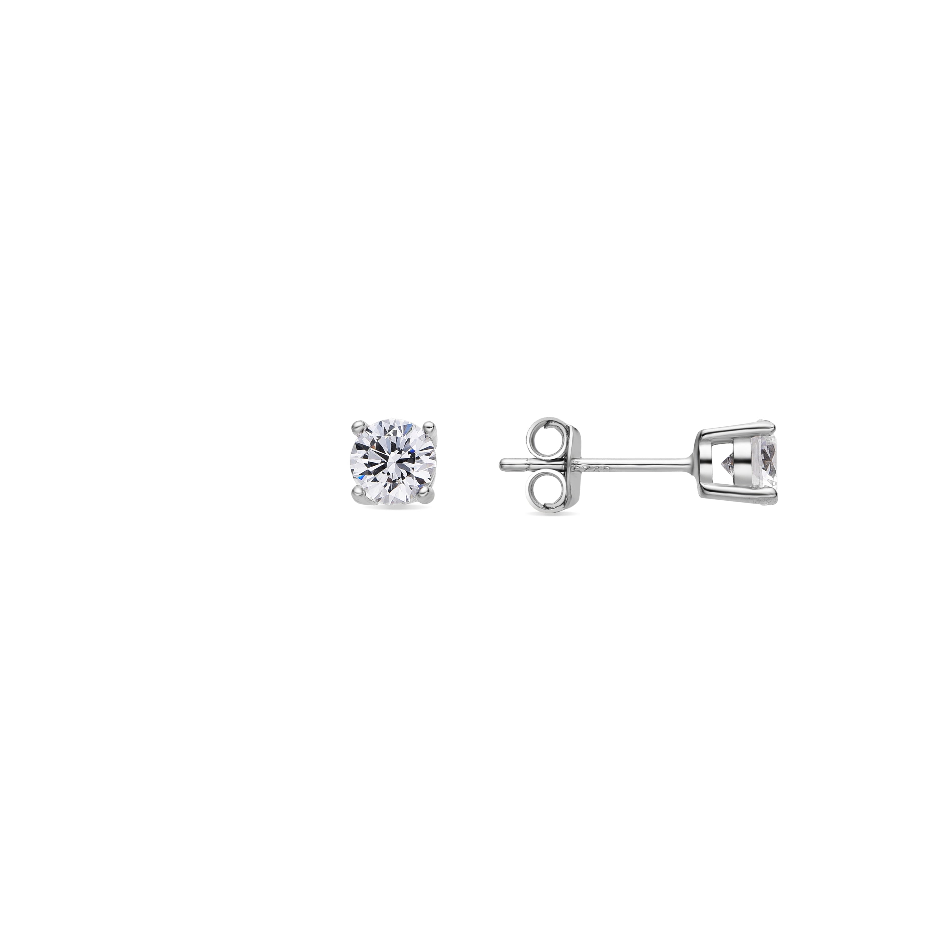 Orecchini in Argento Sterling 925 con Zirconia Cubica brillante finitura Rodio - Kyoro