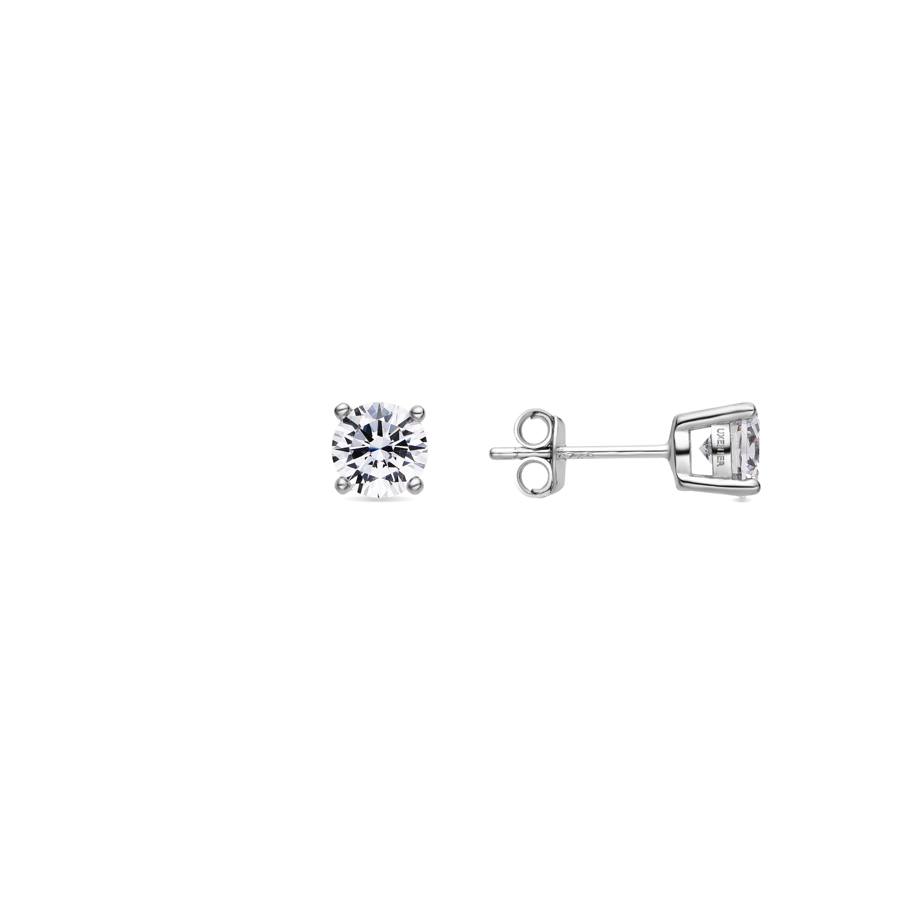 Ohrringe aus 925er Sterlingsilber mit glänzenden Zirkonia, rhodiniert - Kyoro