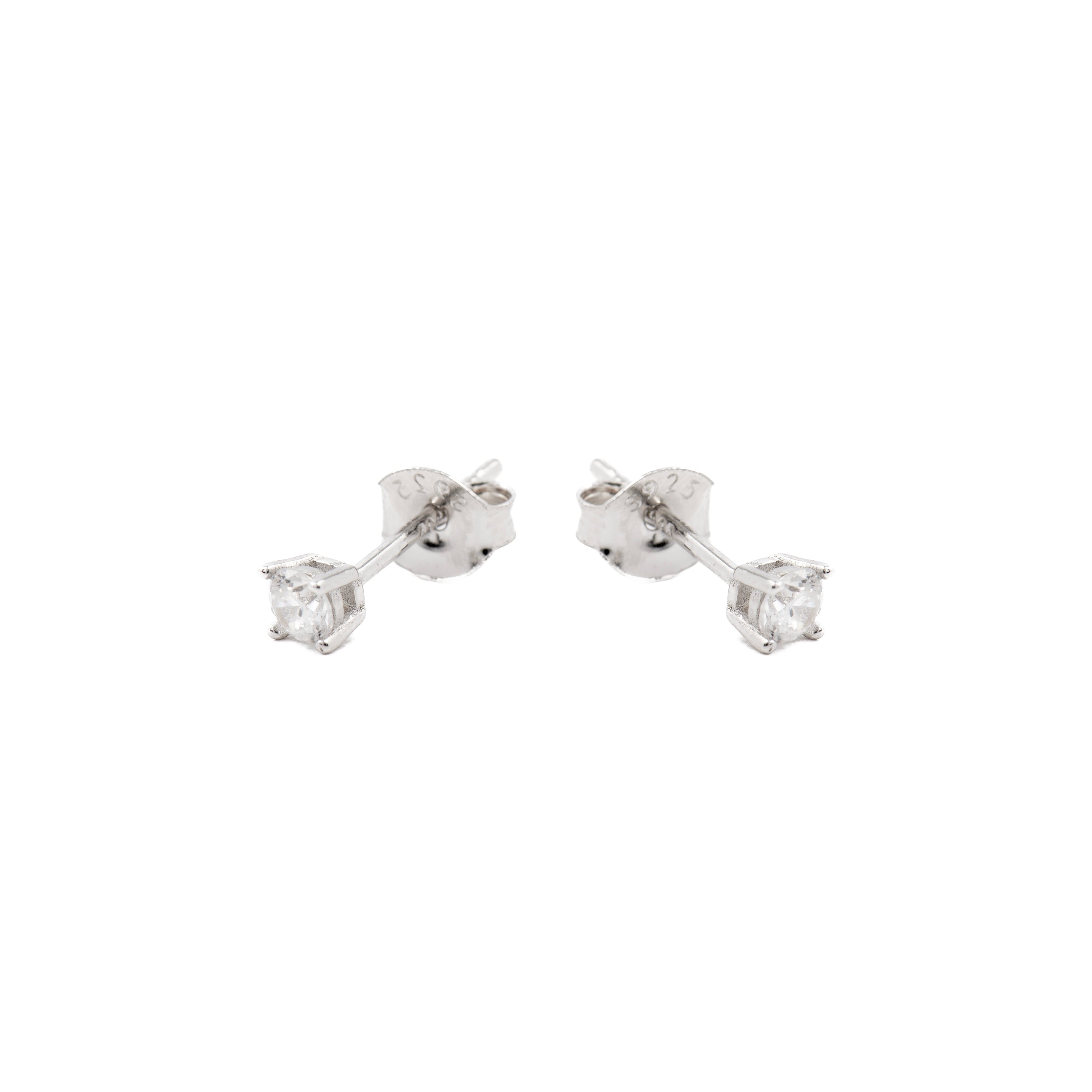 Orecchini in Argento Sterling 925 con Zirconia Cubica brillante finitura Rodio - Kyoro