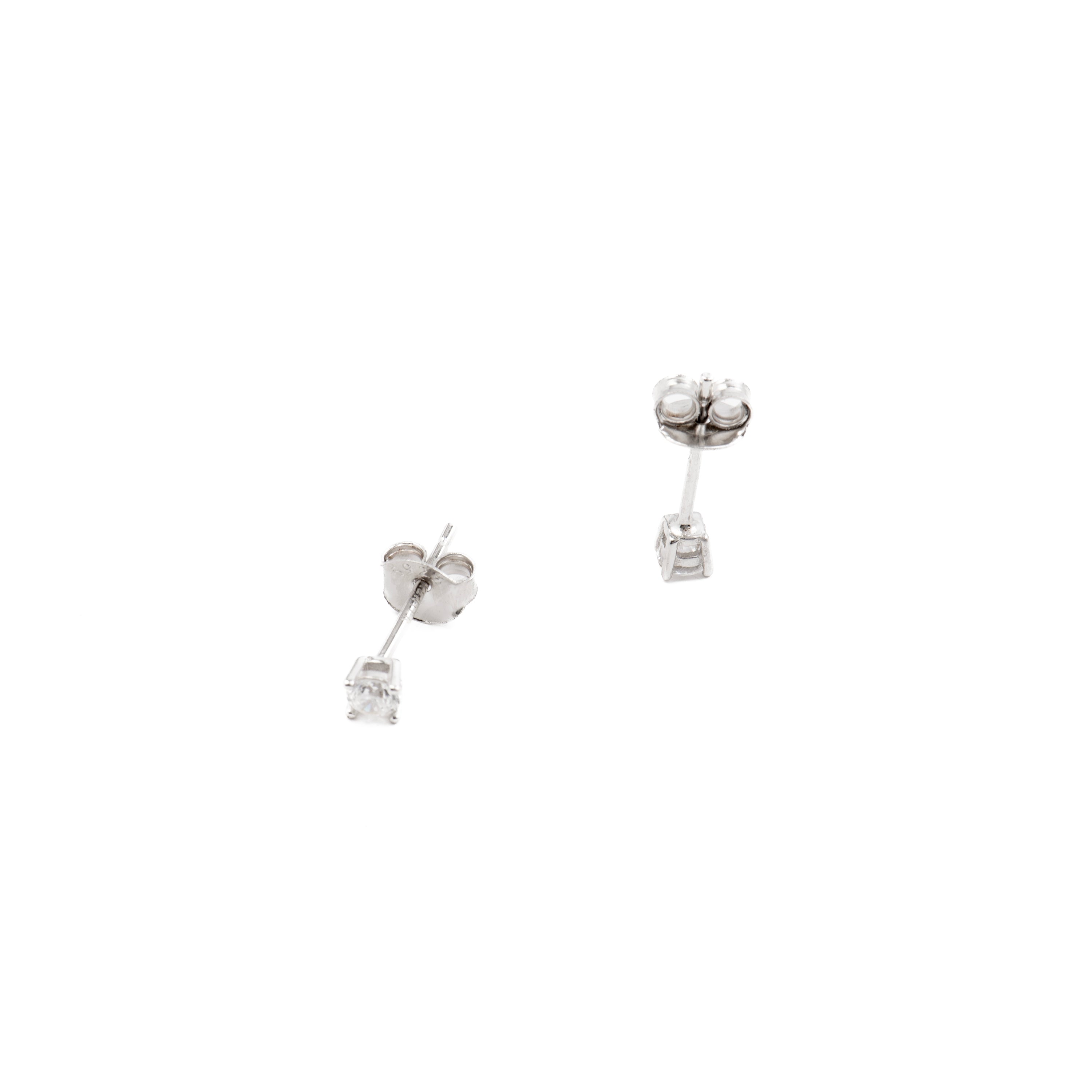 Orecchini in Argento Sterling 925 con Zirconia Cubica brillante finitura Rodio - Kyoro