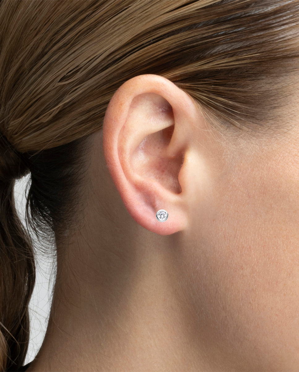 Pendientes de Plata de Ley 925 con Circonita Brillante acabado Rodio - Basili