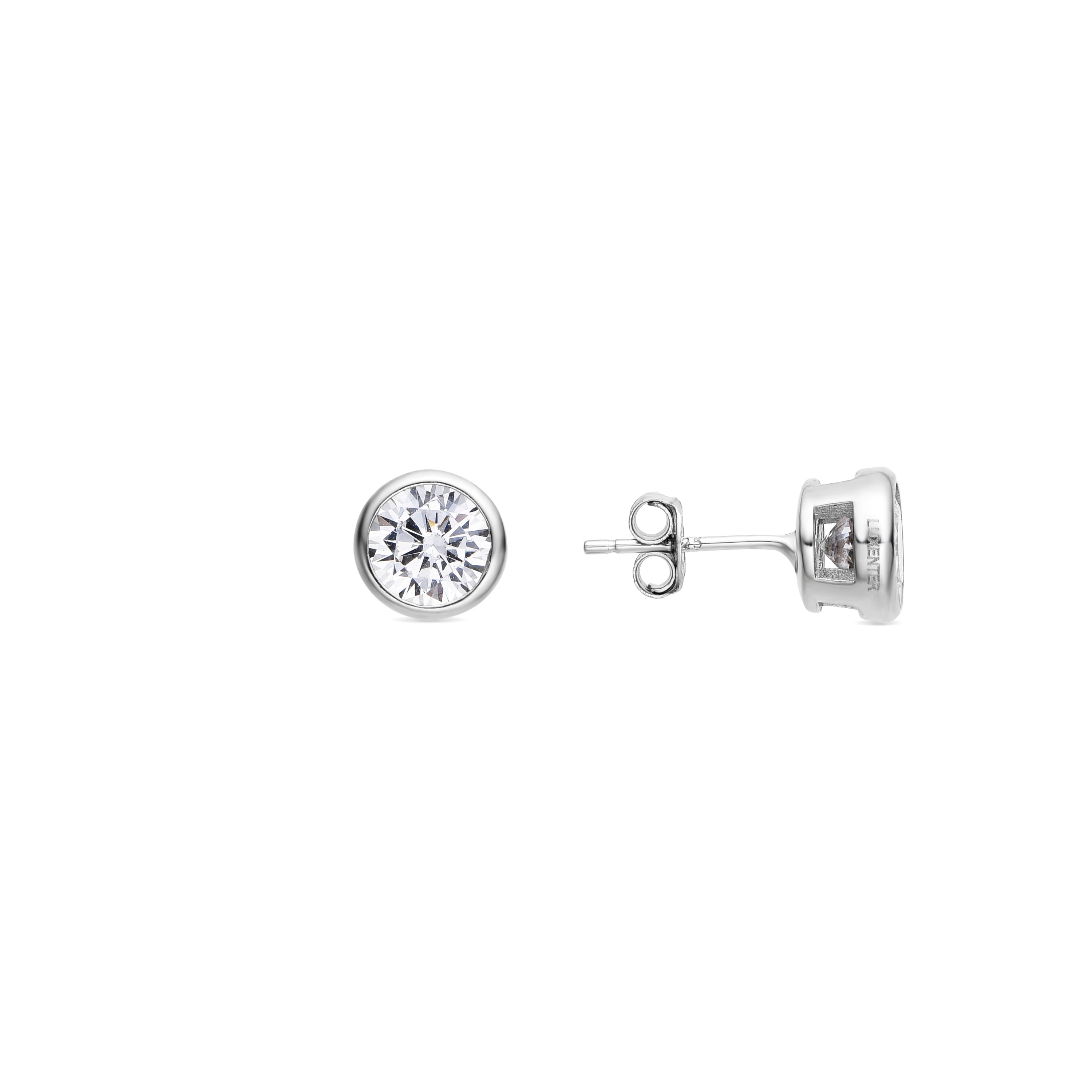 Pendientes de Plata de Ley 925 con Circonita Brillante acabado Rodio - Basili
