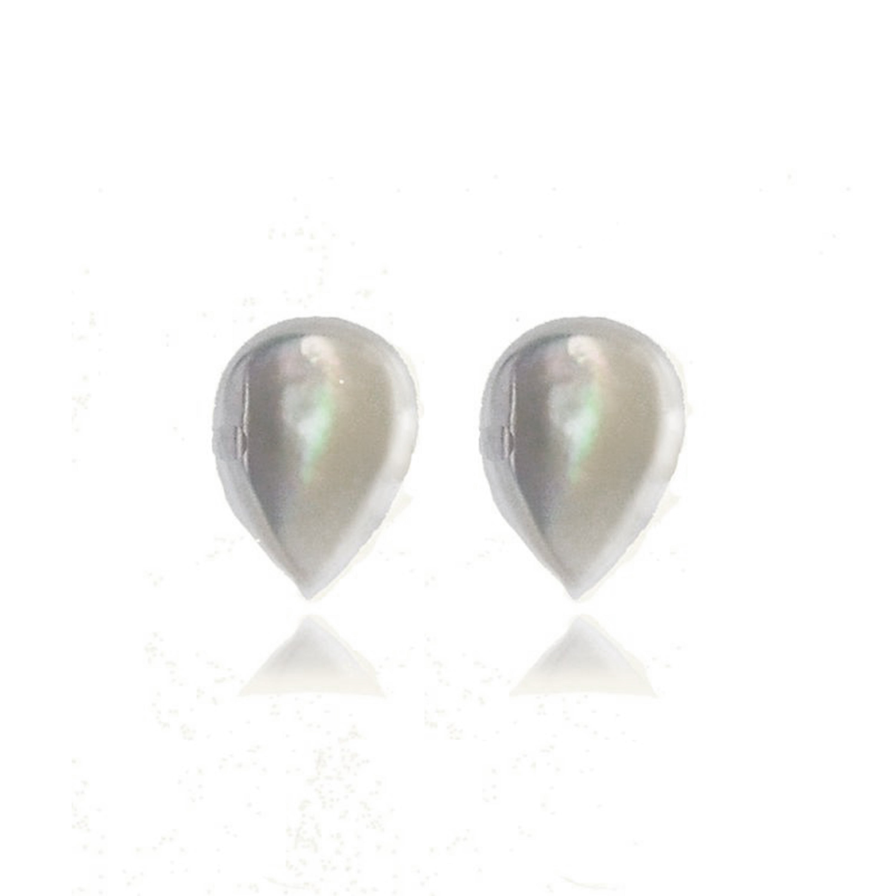 925 Sterling Silver Earrings with White Mother of Pearl finished in Rhodium - Yedia