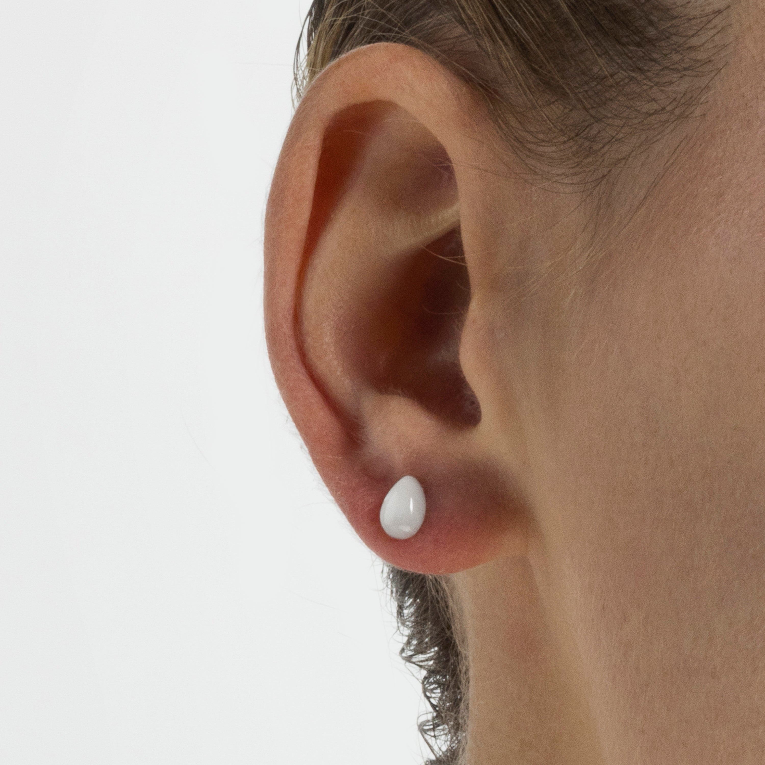Boucles d'oreilles en argent sterling 925 avec nacre blanche finition rhodiée - Yedia