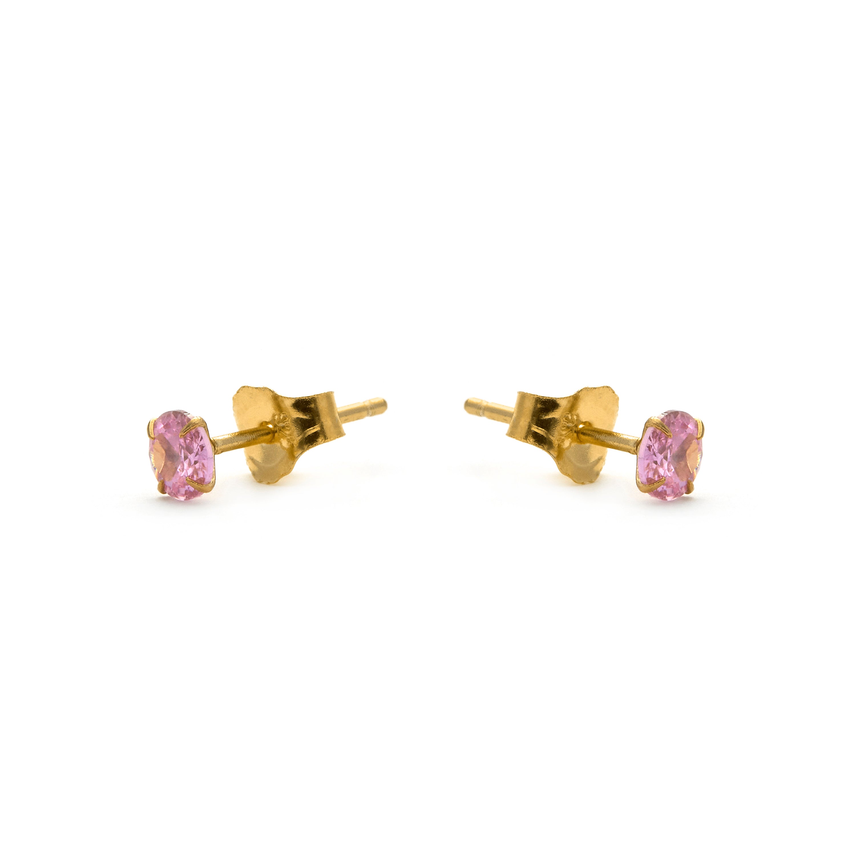 Boucles d'oreilles en argent sterling 925 avec zircon améthyste finition or jaune 18K - Otieno