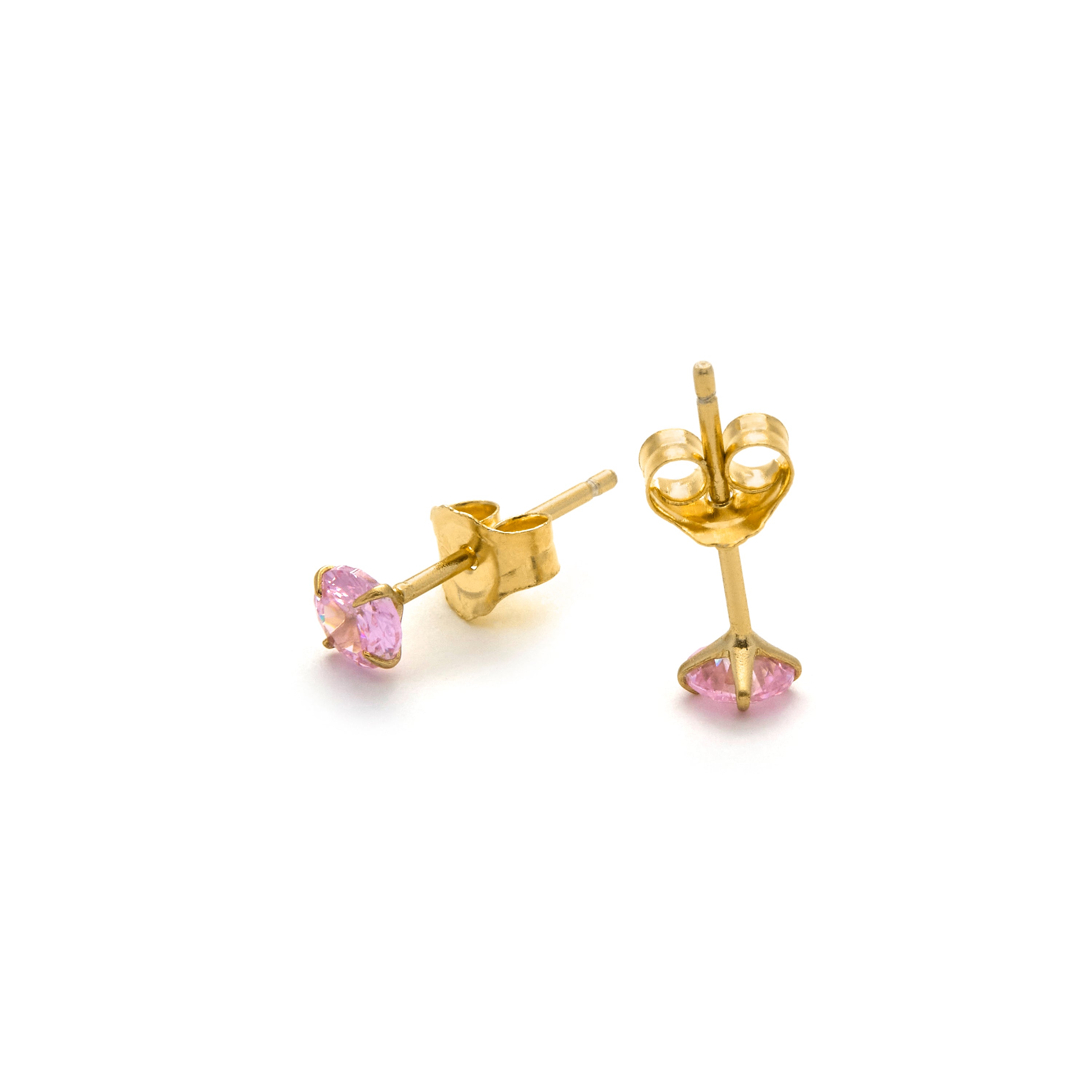 Boucles d'oreilles en argent sterling 925 avec zircon améthyste finition or jaune 18K - Otieno