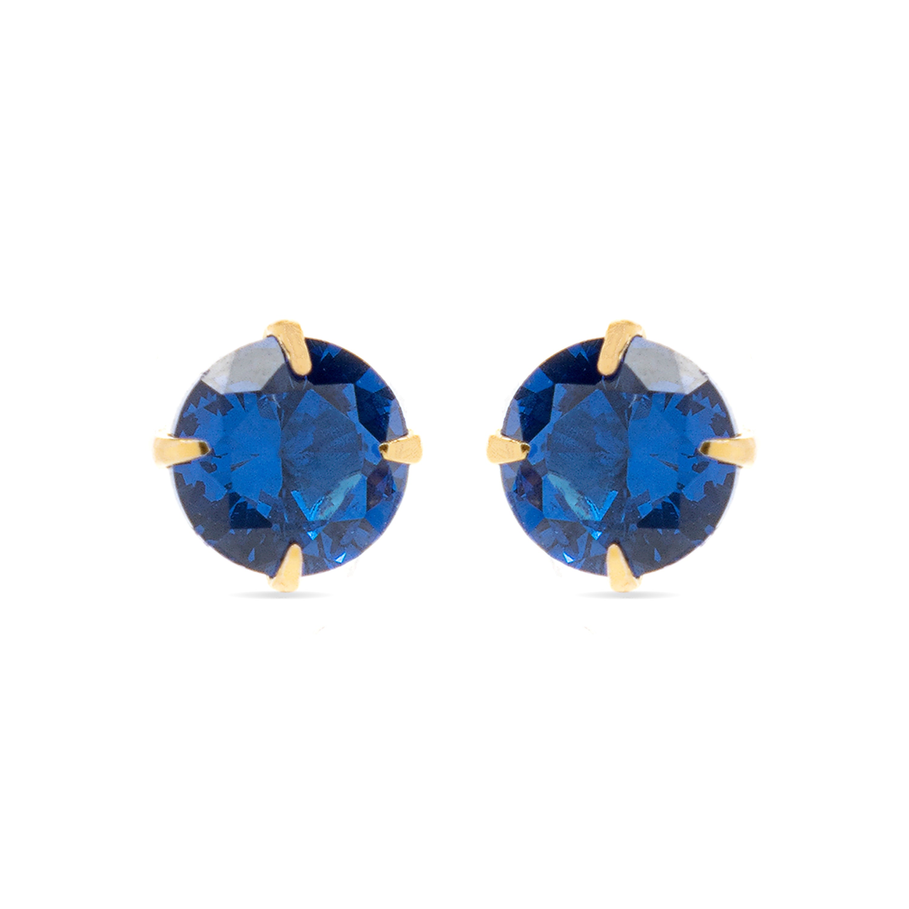 Orecchini in Argento Sterling 925 con Quarzo Idoctermale Topazio Blu finiti in oro giallo 18K - Otieno
