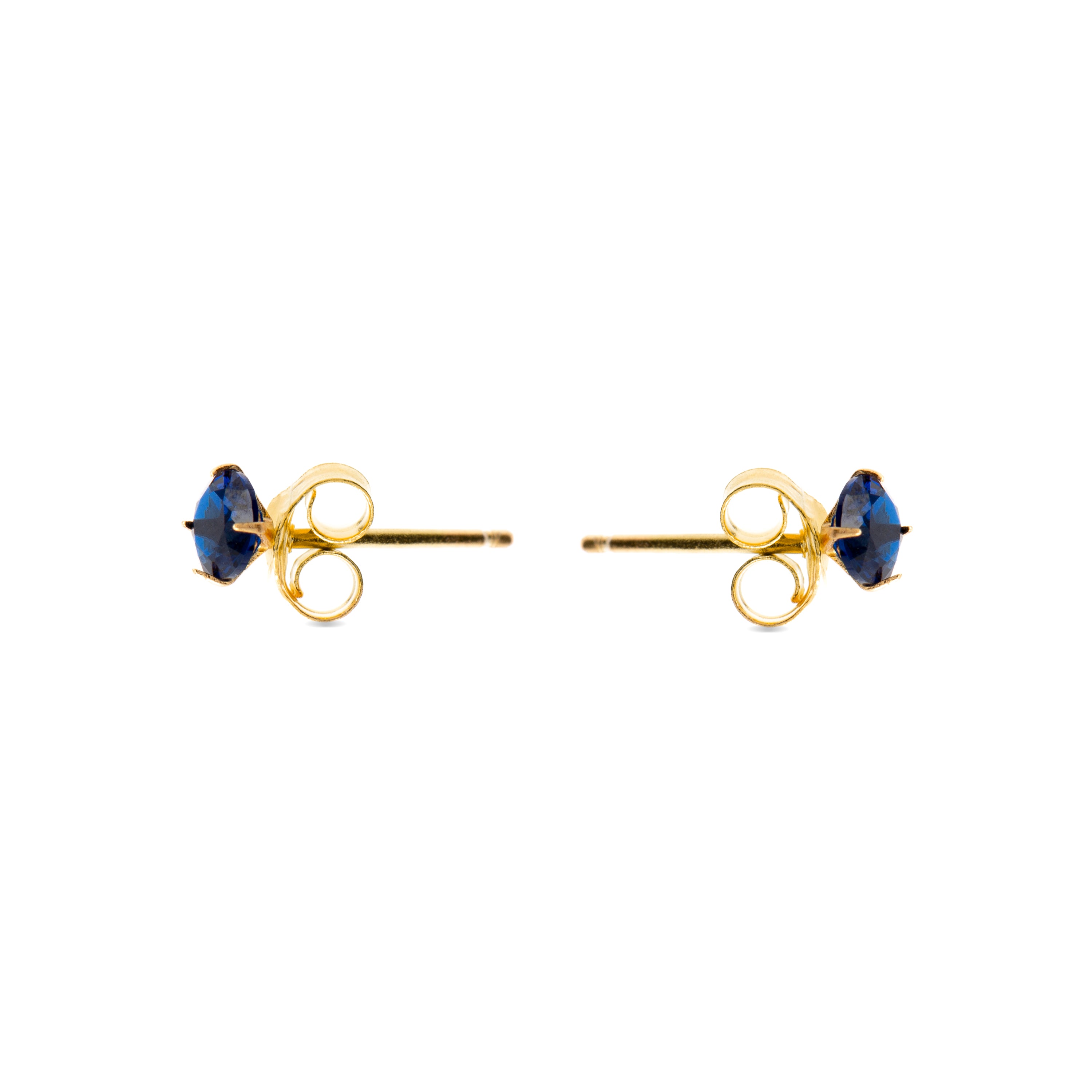 Brincos de Prata de Lei 925 com Quartzo Hidrotermal Topázio Azul acabados em ouro amarelo 18K - Otieno