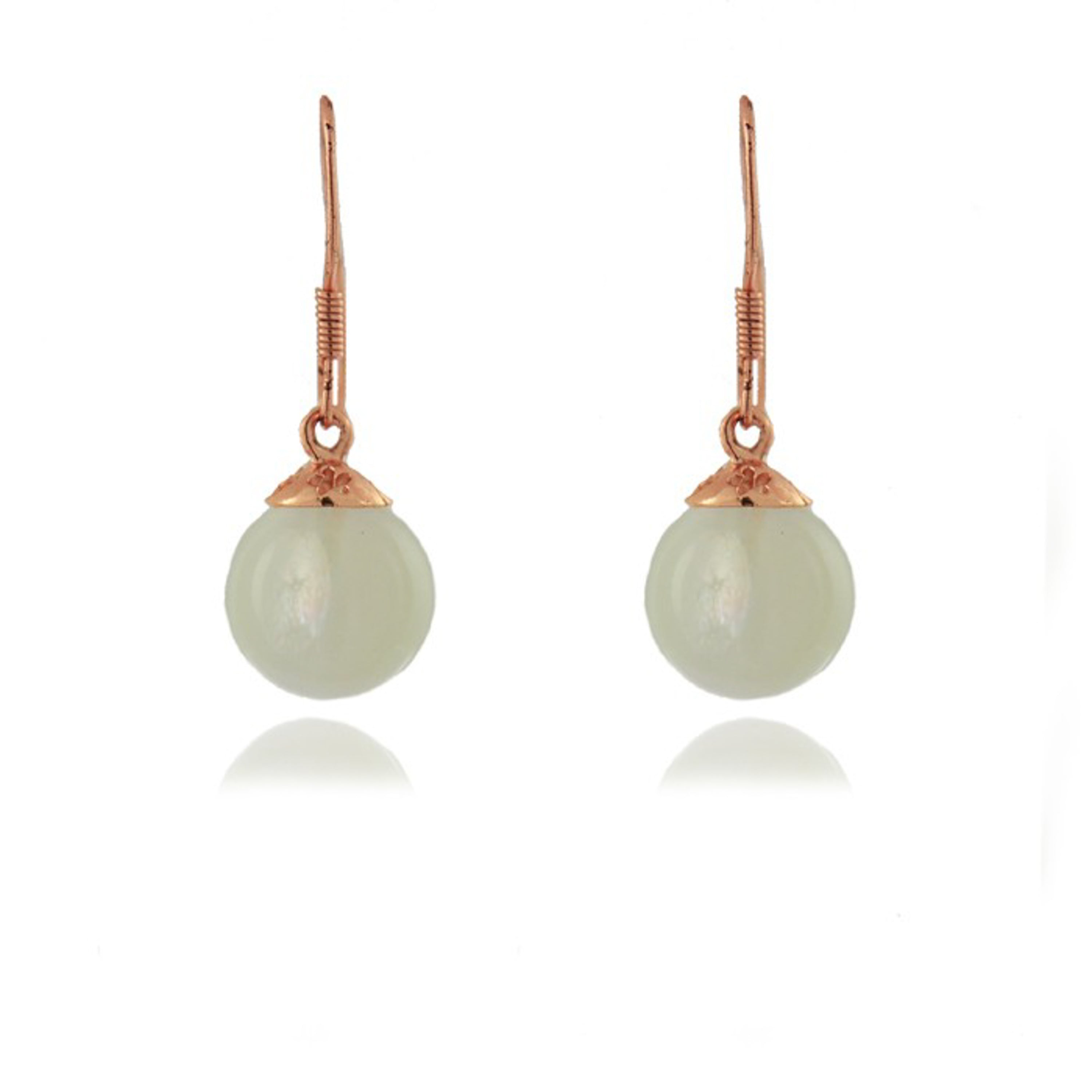 Boucles d'oreilles en argent sterling 925 avec œil de chat finition or rose 18K - Yedia