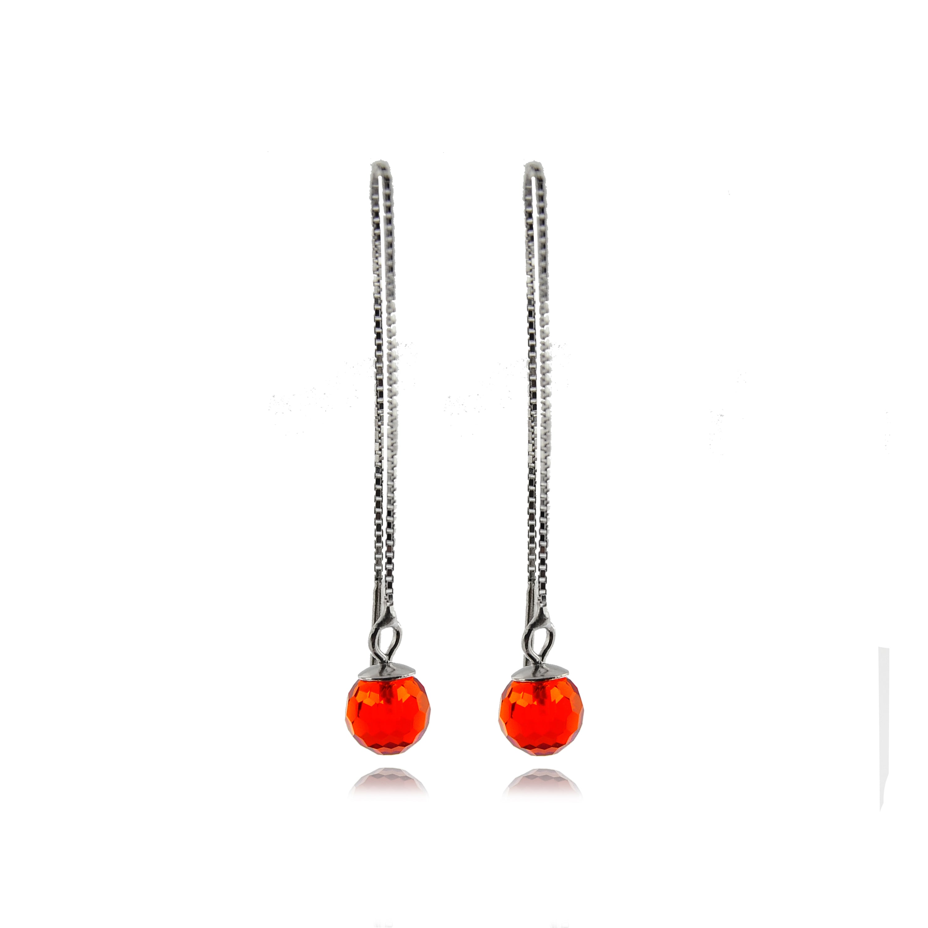 925er Sterlingsilber-Ohrringe mit orangefarbenem hydrothermalem Quarz, rhodiniert - Yedia