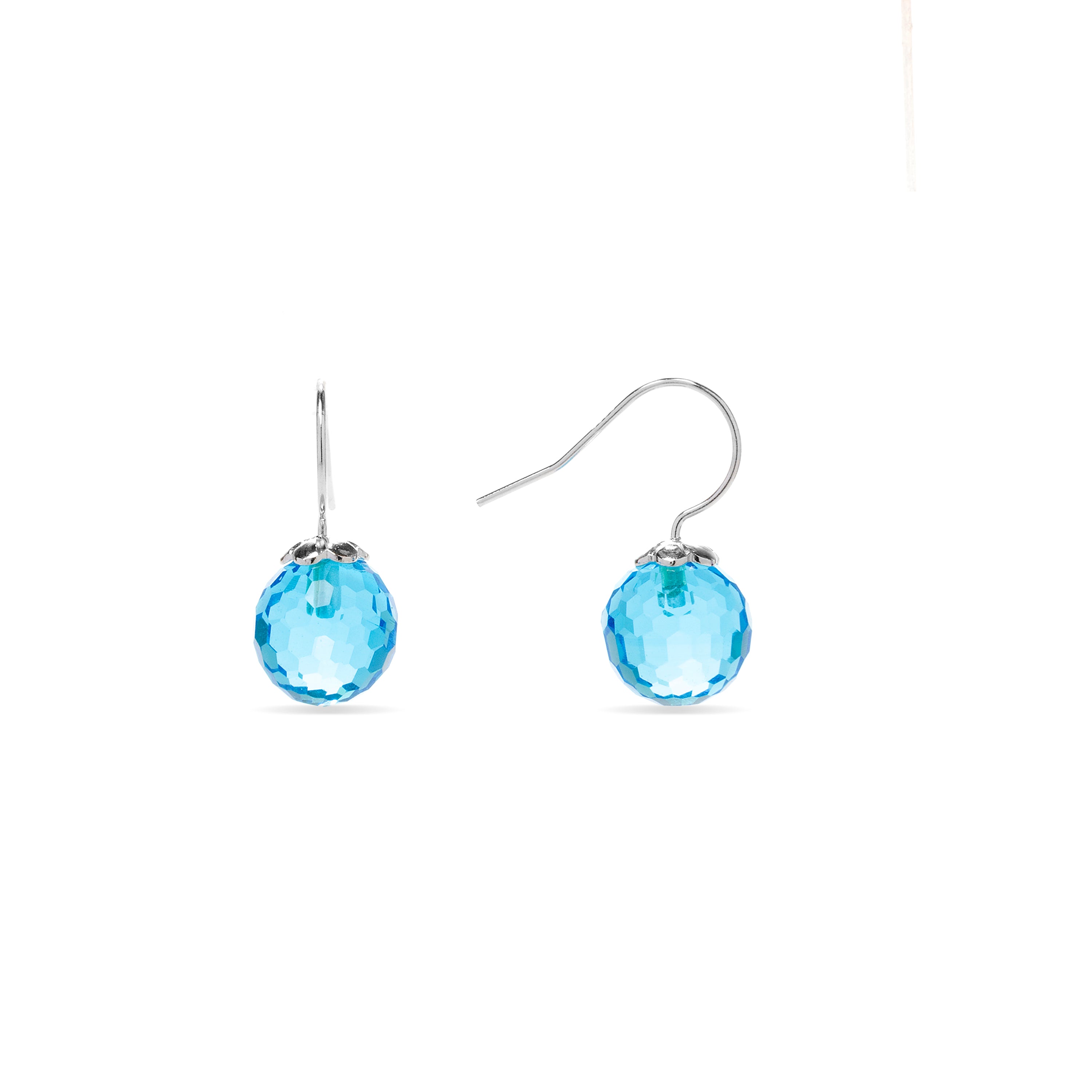 Orecchini in Argento Sterling 925 con Quarzo Idrotermale Azzurro Acquamarina finiture in rodio - Geel