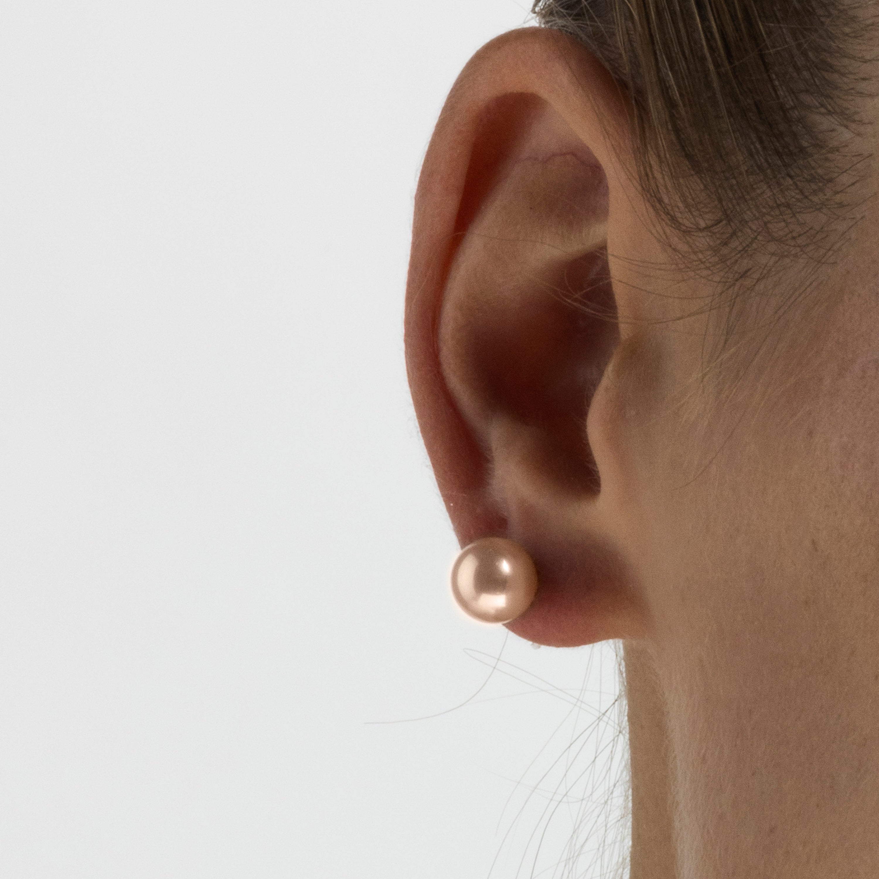 Orecchini in Argento Sterling 925 con Perla Rosa finiti in rodio - Geel