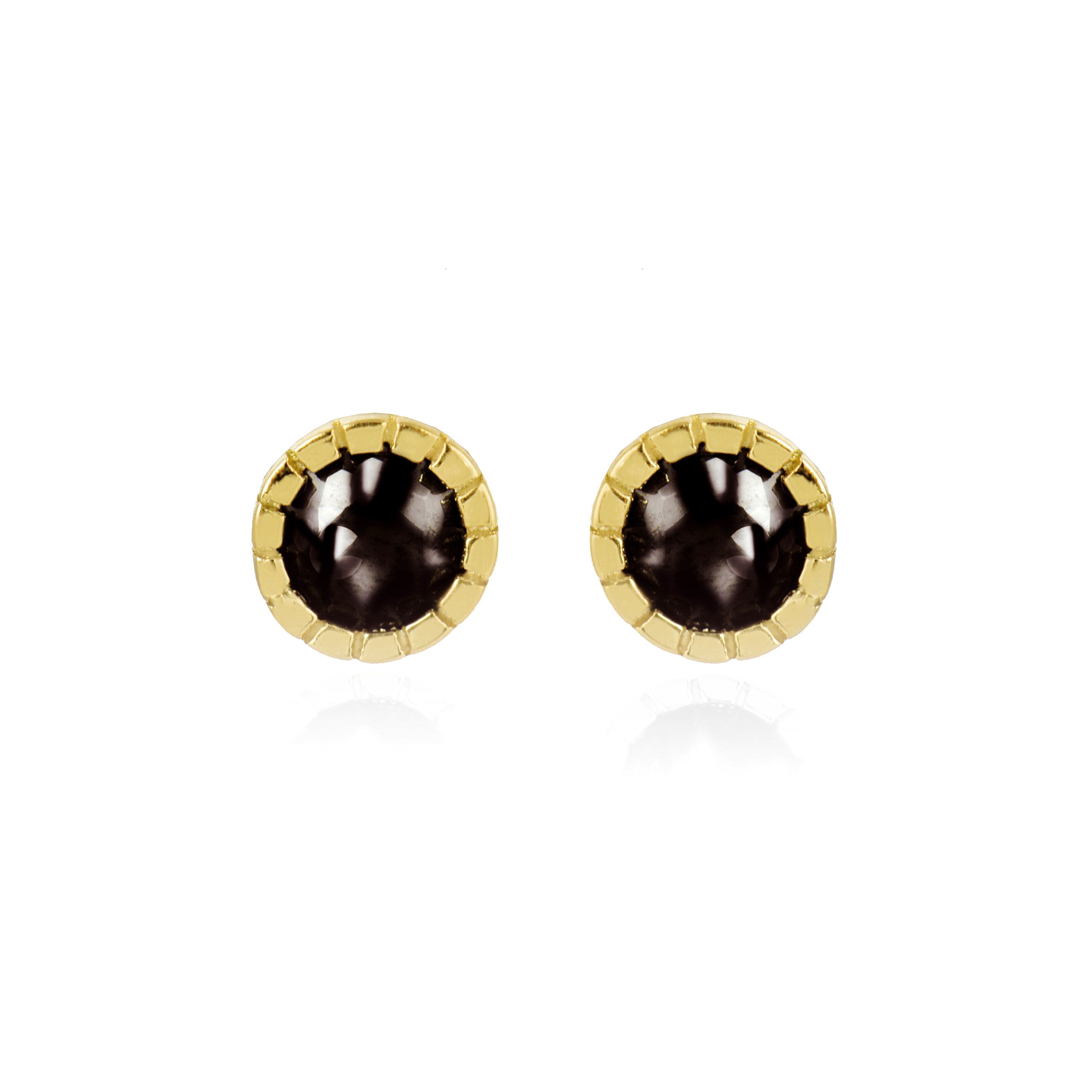 Ohrringe aus 925er Sterlingsilber mit Onyx-Zirkonia, vergoldet mit 18K Gelbgold - Naadim