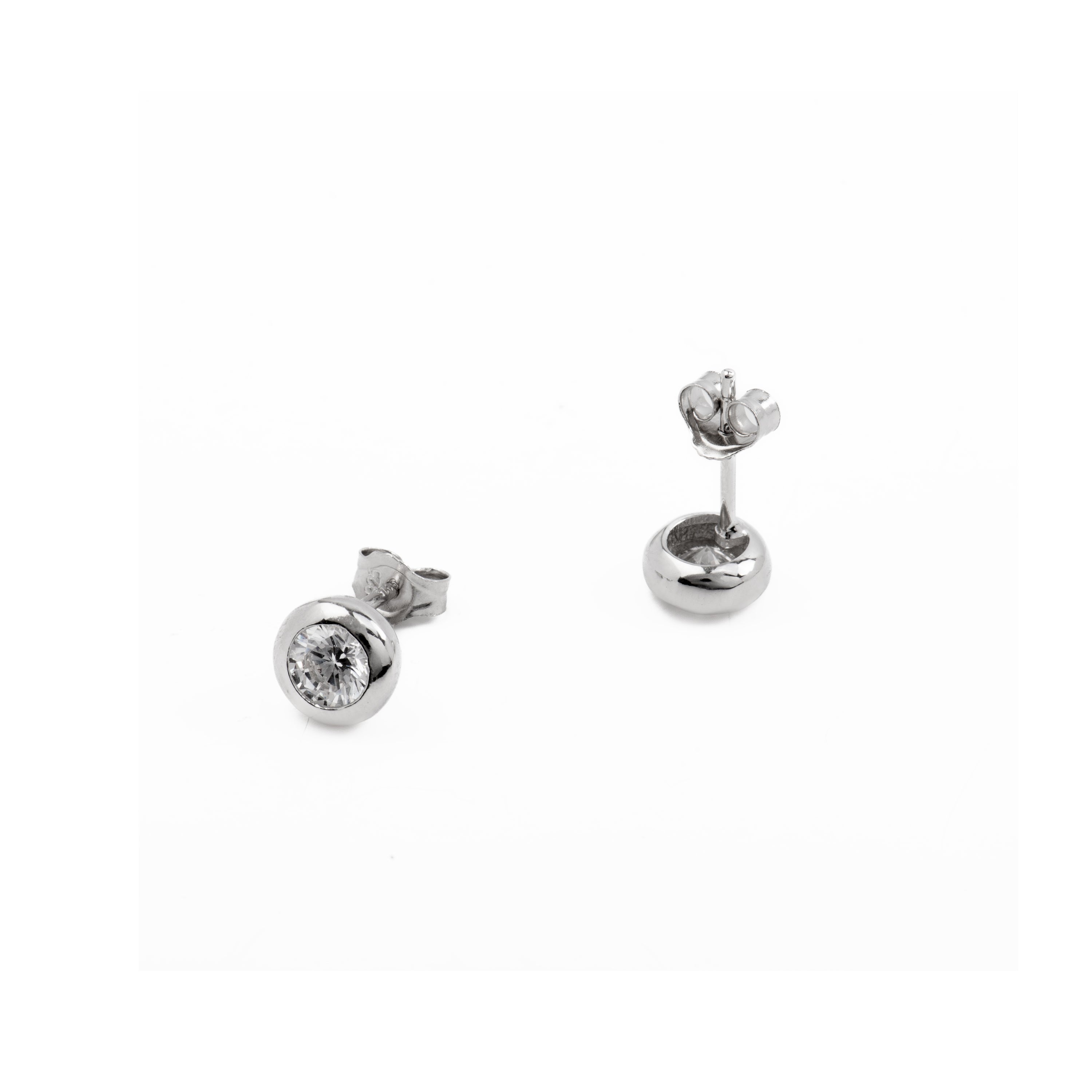 Brincos de Prata de Lei 925 com Zircónia Brilhante acabados em ródio - Essential