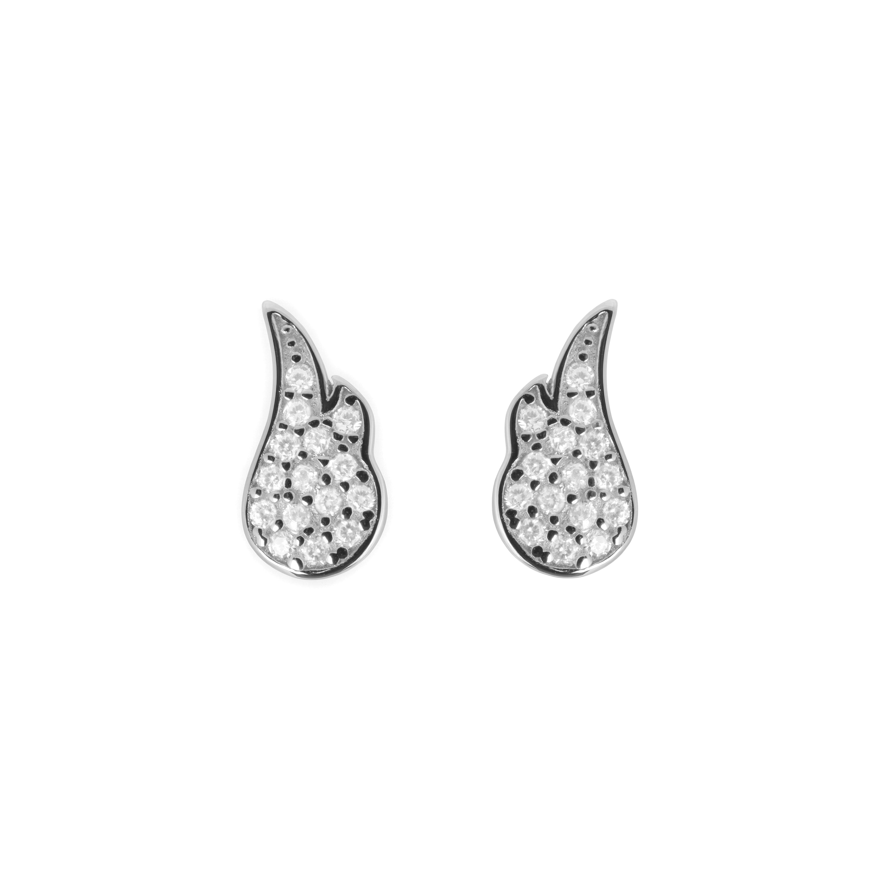 Ohrringe aus 925er Sterlingsilber mit funkelndem Zirkonia, rhodiniert - Reinheit