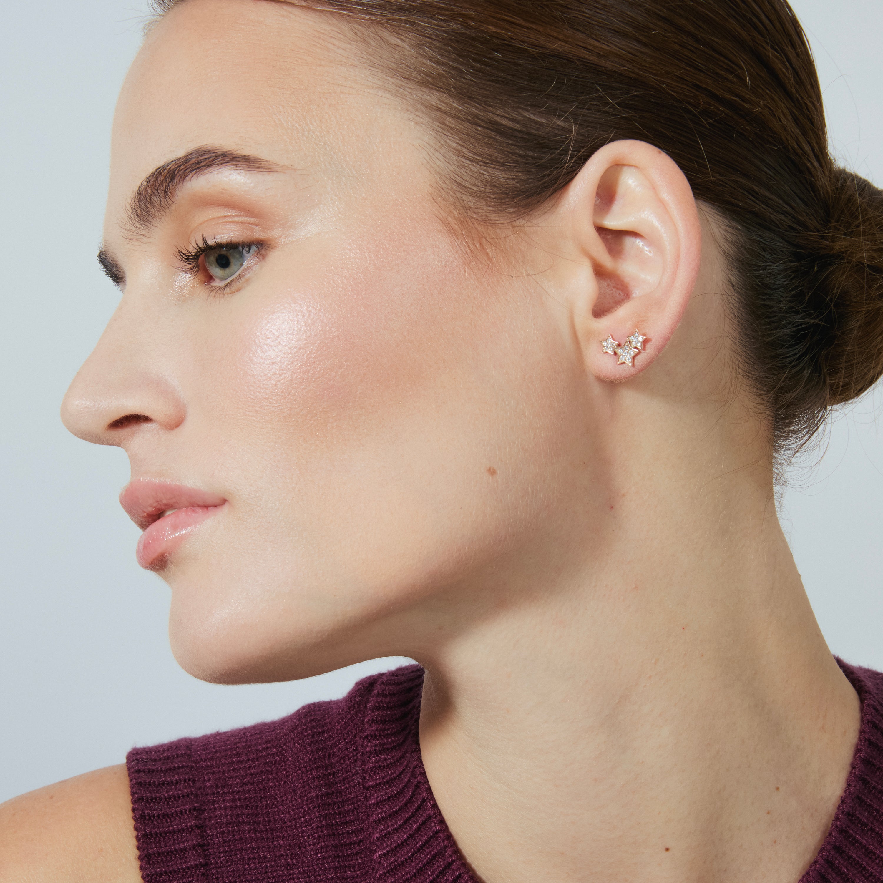 925 Sterling Silver Earrings with Brilliant Zirconia finished in 18K rose gold - Family
