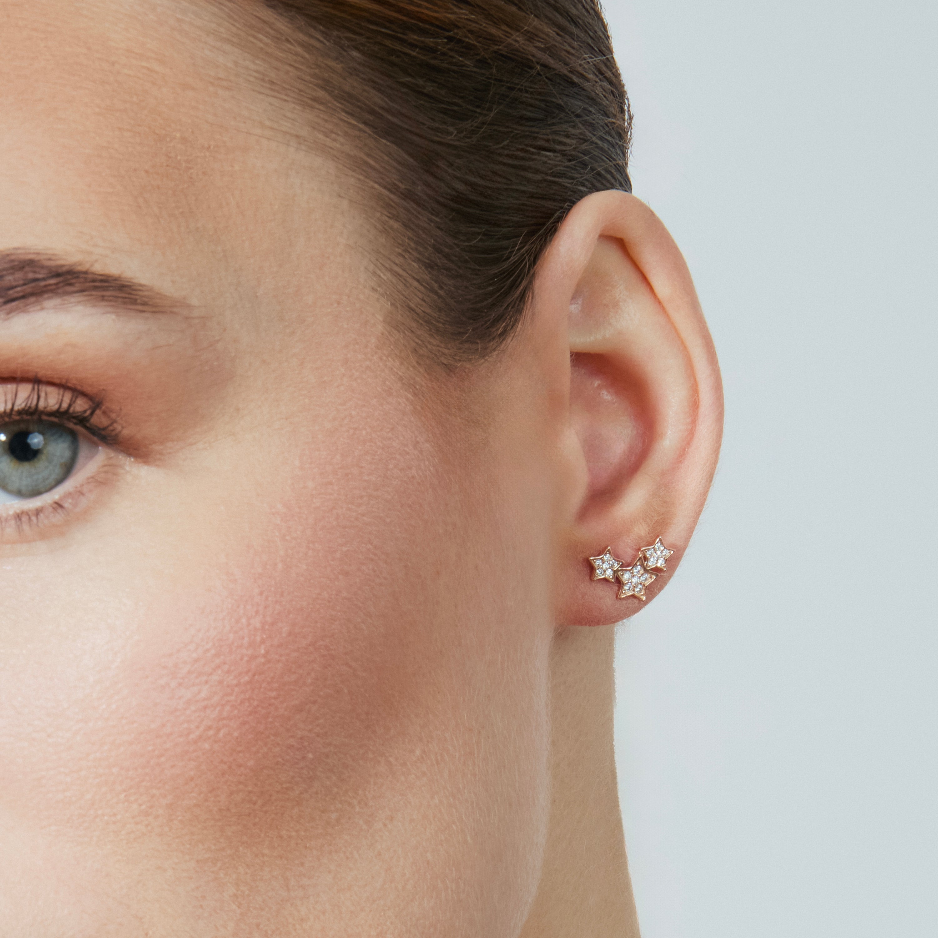 925 Sterling Silver Earrings with Brilliant Zirconia finished in 18K rose gold - Family
