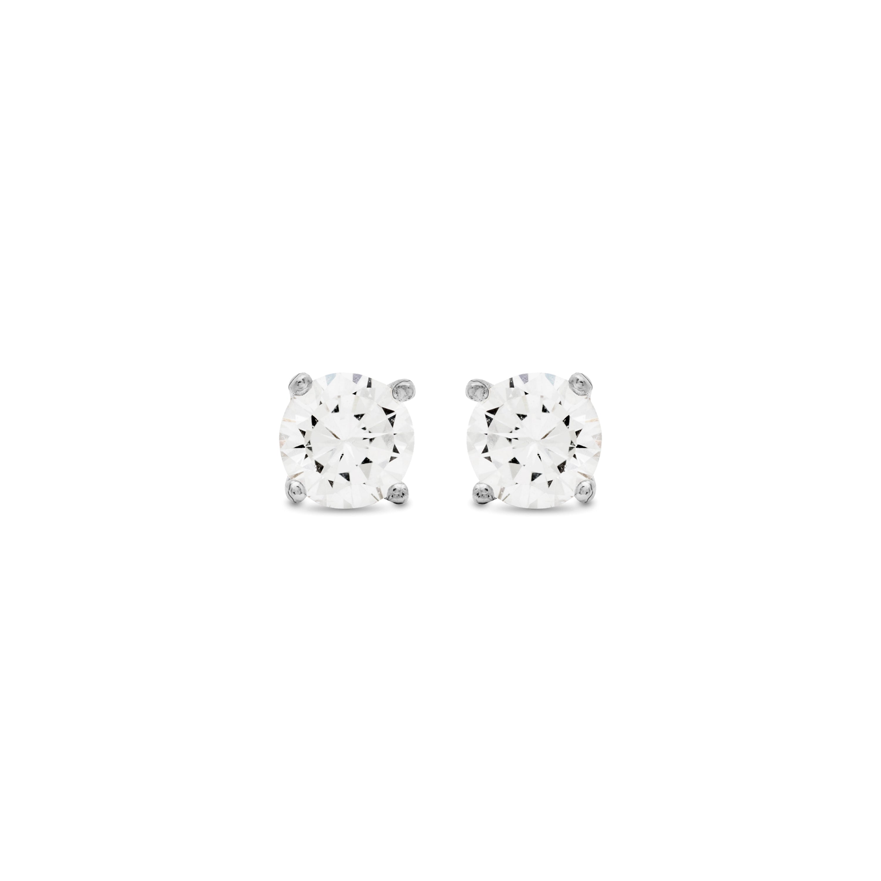 Pendientes De Plata De Ley 925 con Circonita Brillante acabado rodio - Básico