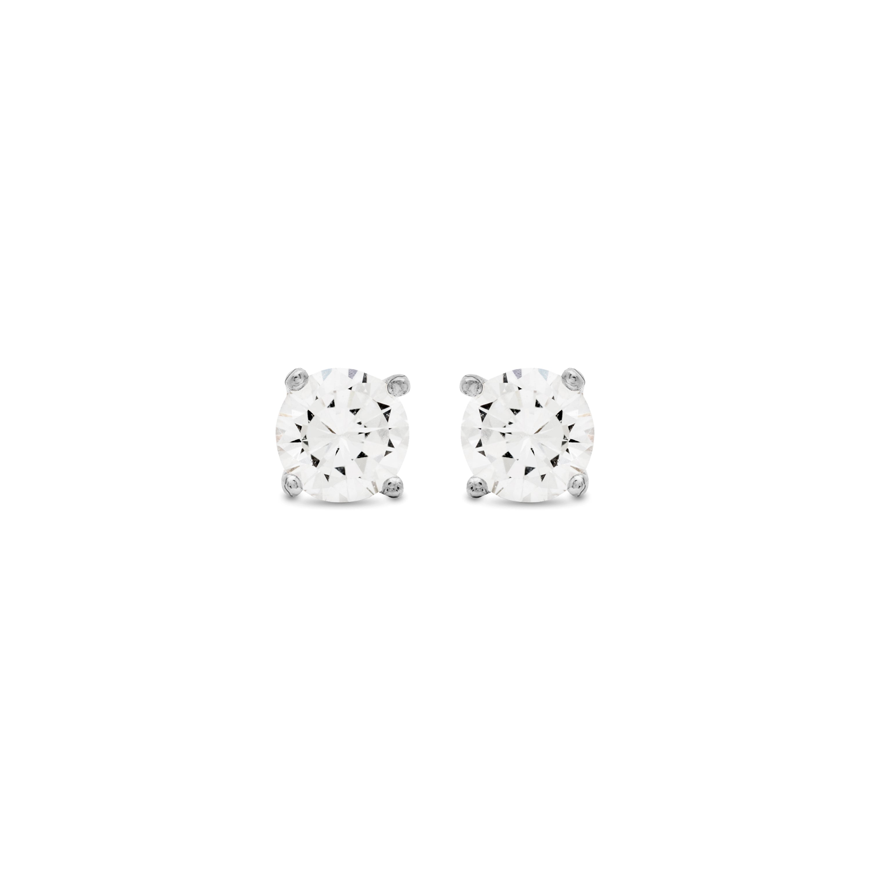 Pendientes de Plata de Ley 925 con Circonita Brillante acabados en rodio - Básico