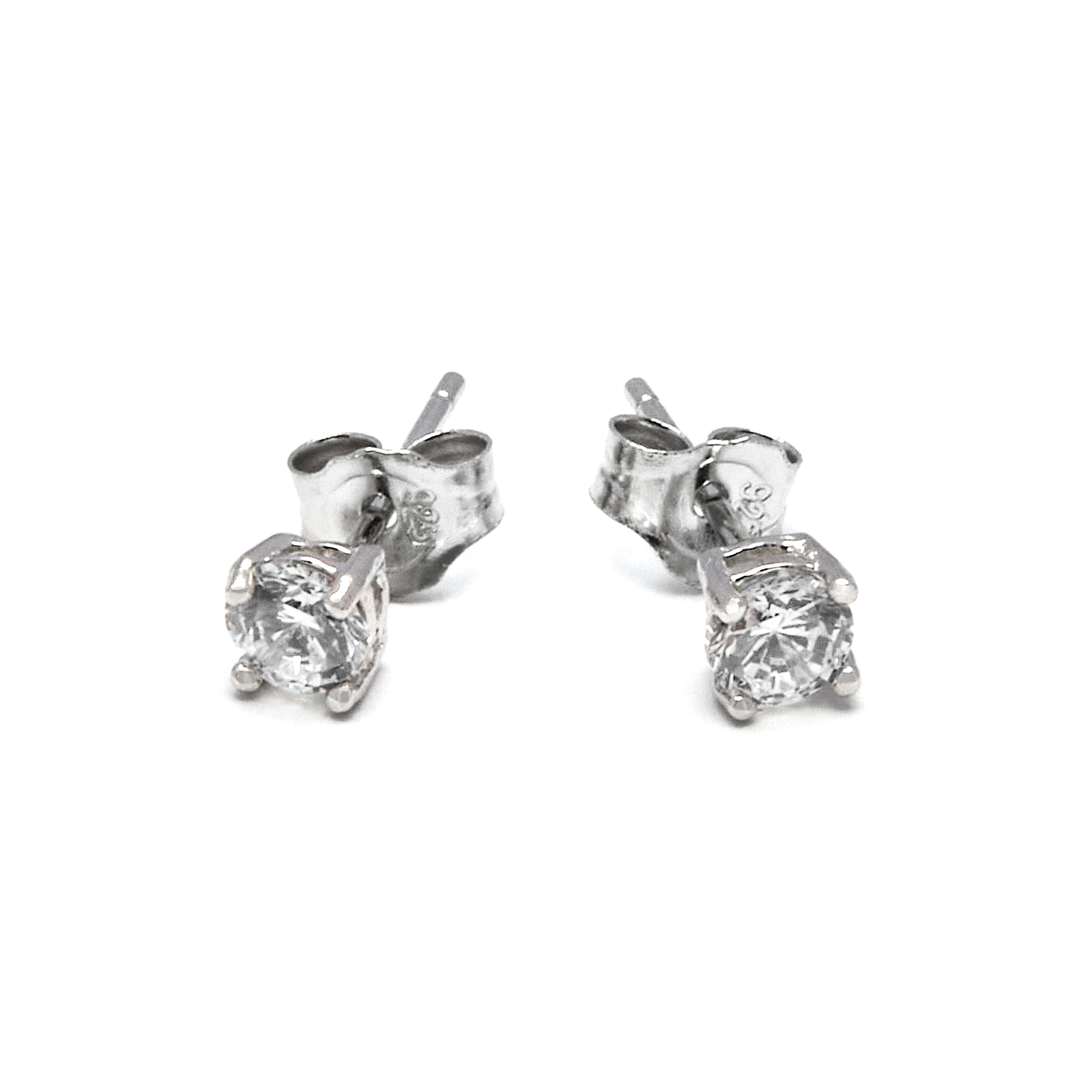 Orecchini in Argento Sterling 925 con Zirconia Cubica brillanti finiti in rodio - Base