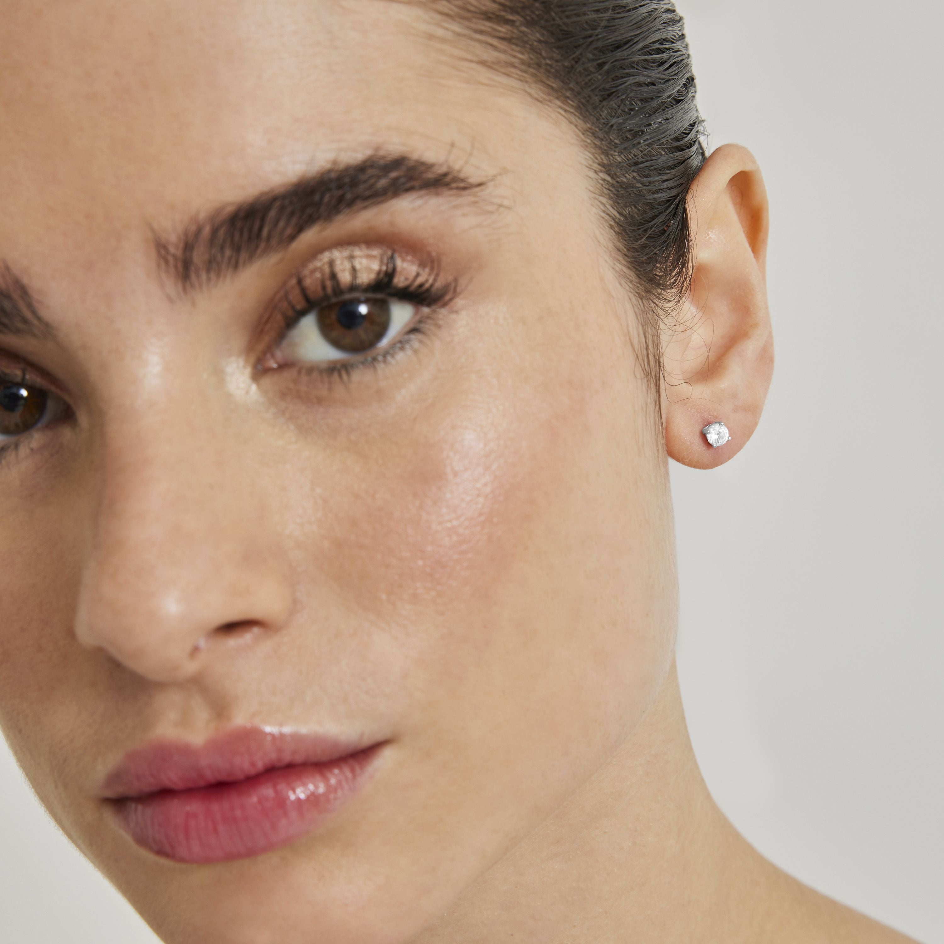 Orecchini in Argento Sterling 925 con Zirconia Cubica brillanti finiti in rodio - Base