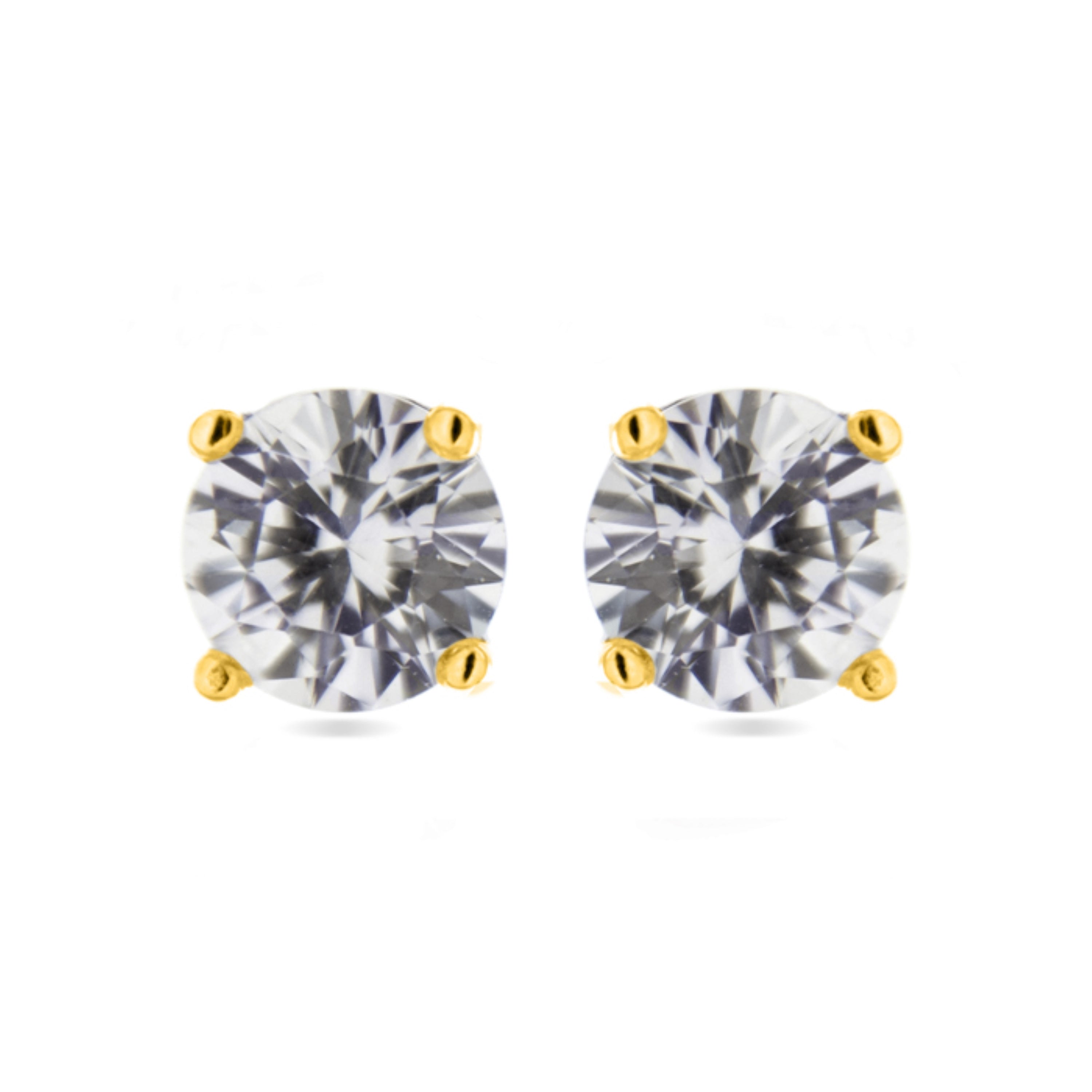 925 Sterling Silver Earrings with Brilliant Zirconia finished in Rhodium - Basic