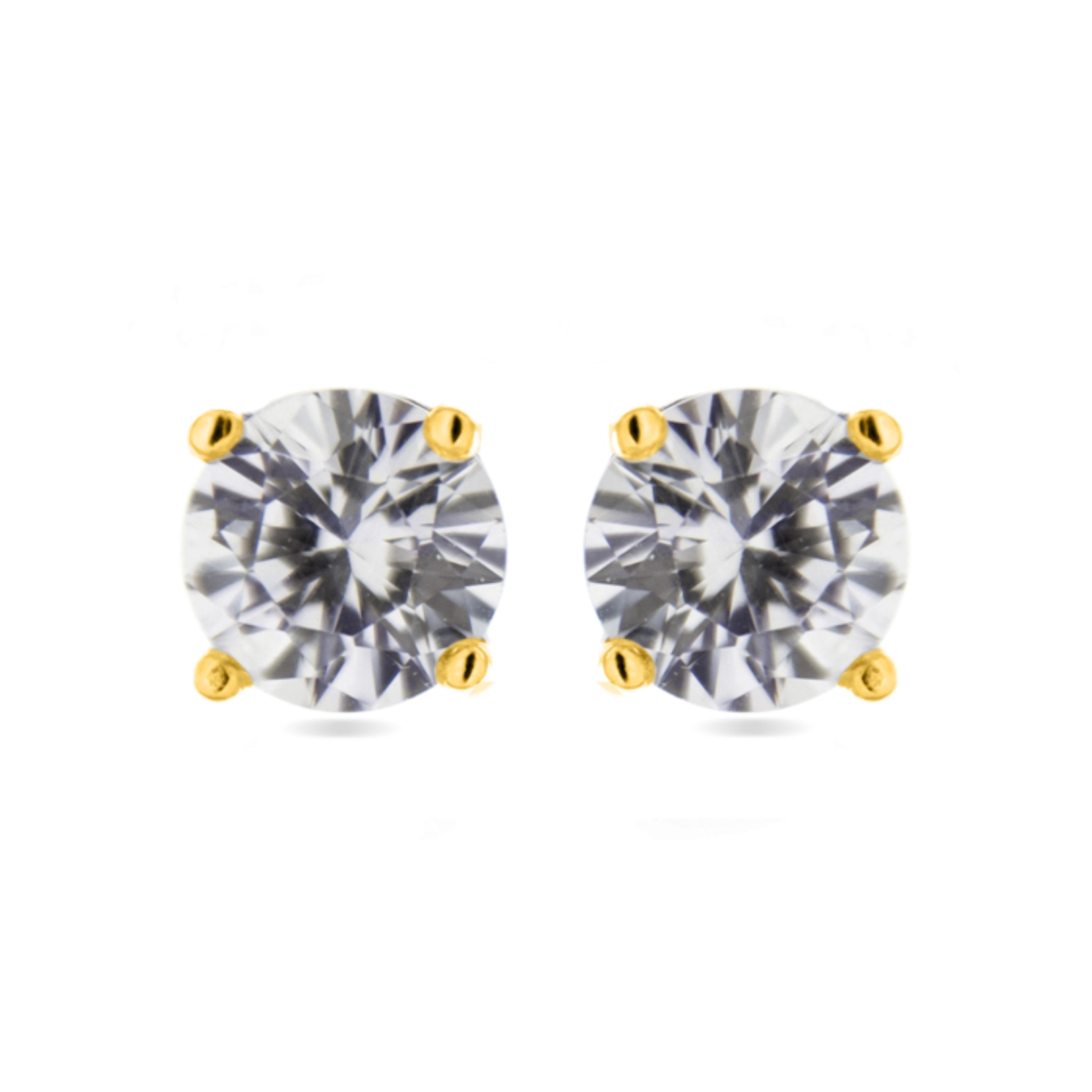 925 Sterling Silver Earrings with Brilliant Zirconia finished in Rhodium - Basic
